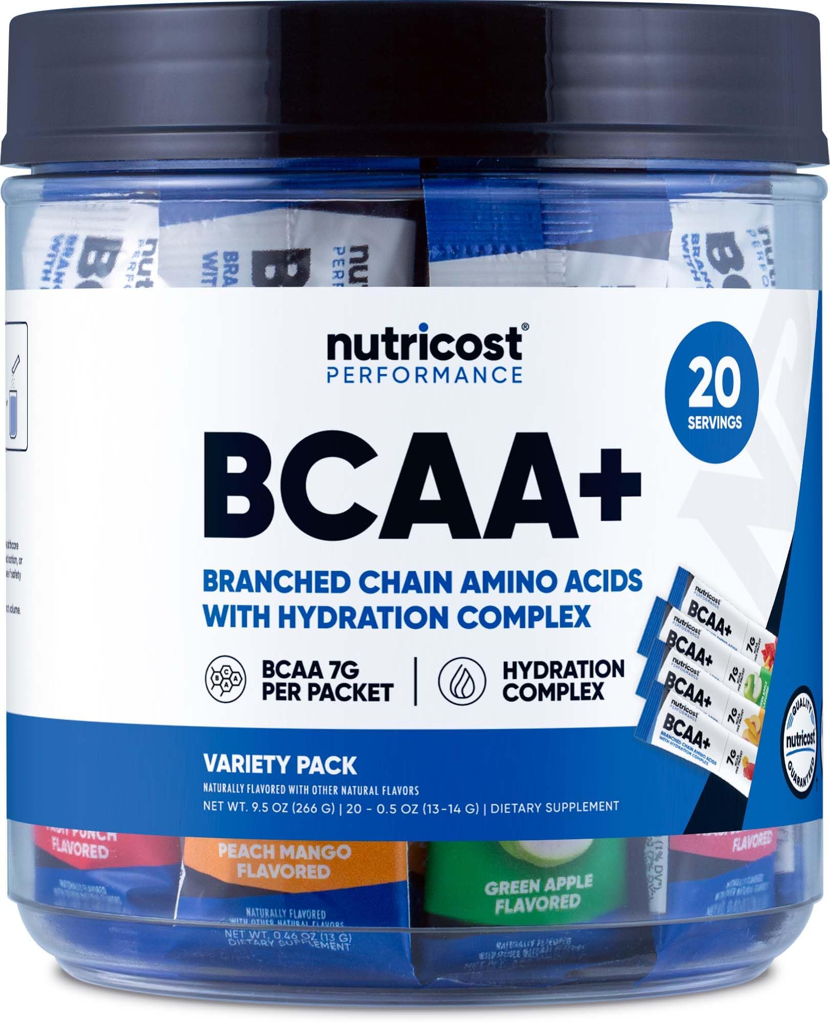 BCAA+ Hydration Variety Pack (20 Stickpacks) - Branched Chain Amino Acids with Hydration Complex - Gluten-Free, Non-GMO