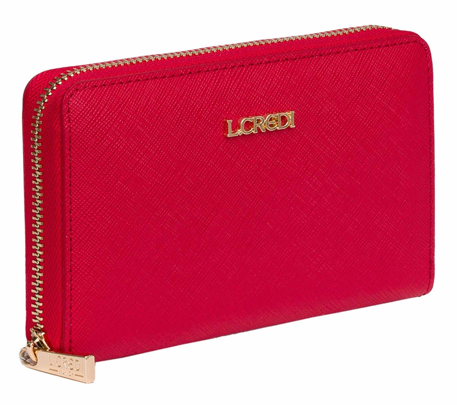 L.Credi portafoglio Poema Zip Around Wallet Red rosso