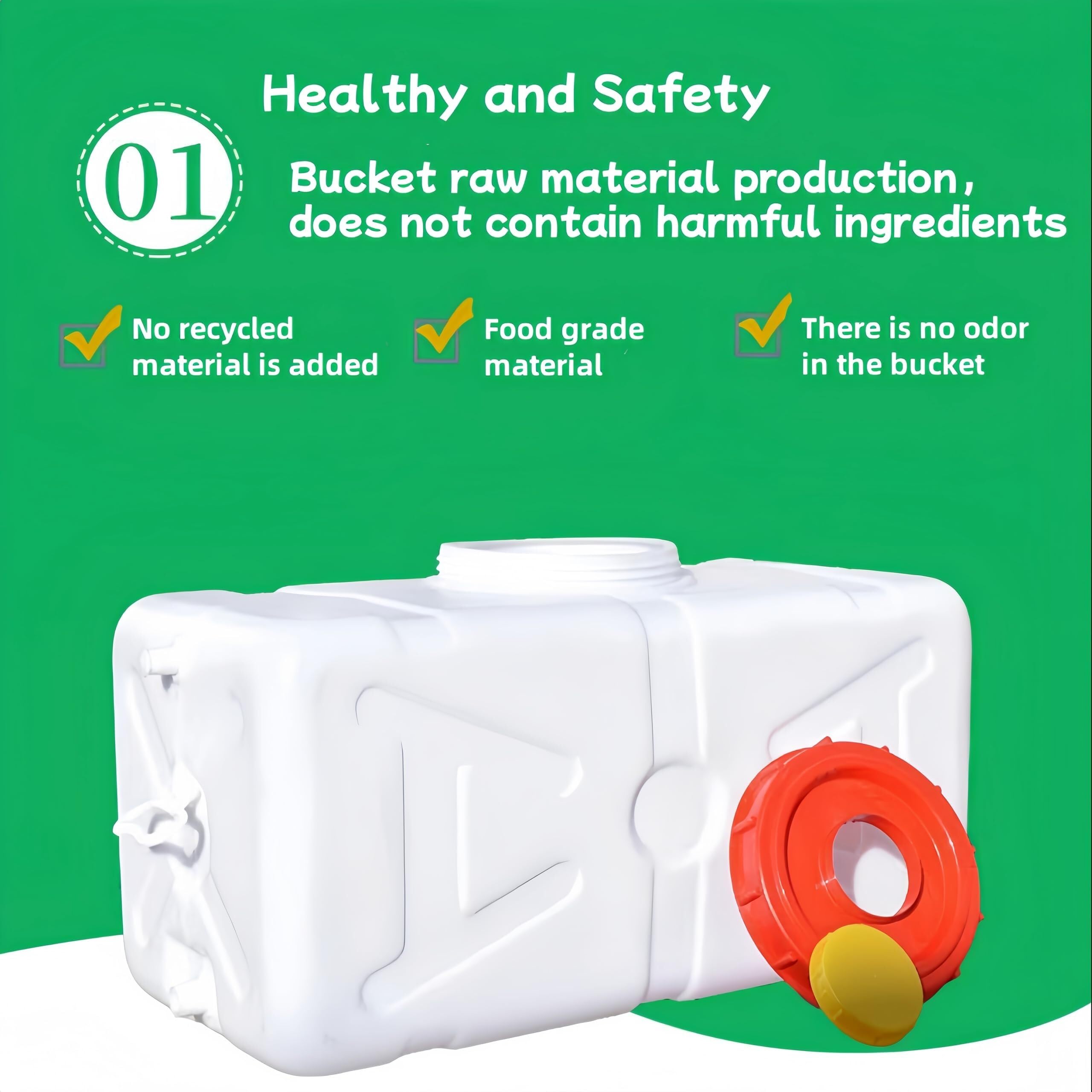 Tanque de almacenamiento de agua de plástico de 5 galones para actividades al aire libre, camping, senderismo, preparación de emergencias, no tóxico, sin BPA, fácil de transportar