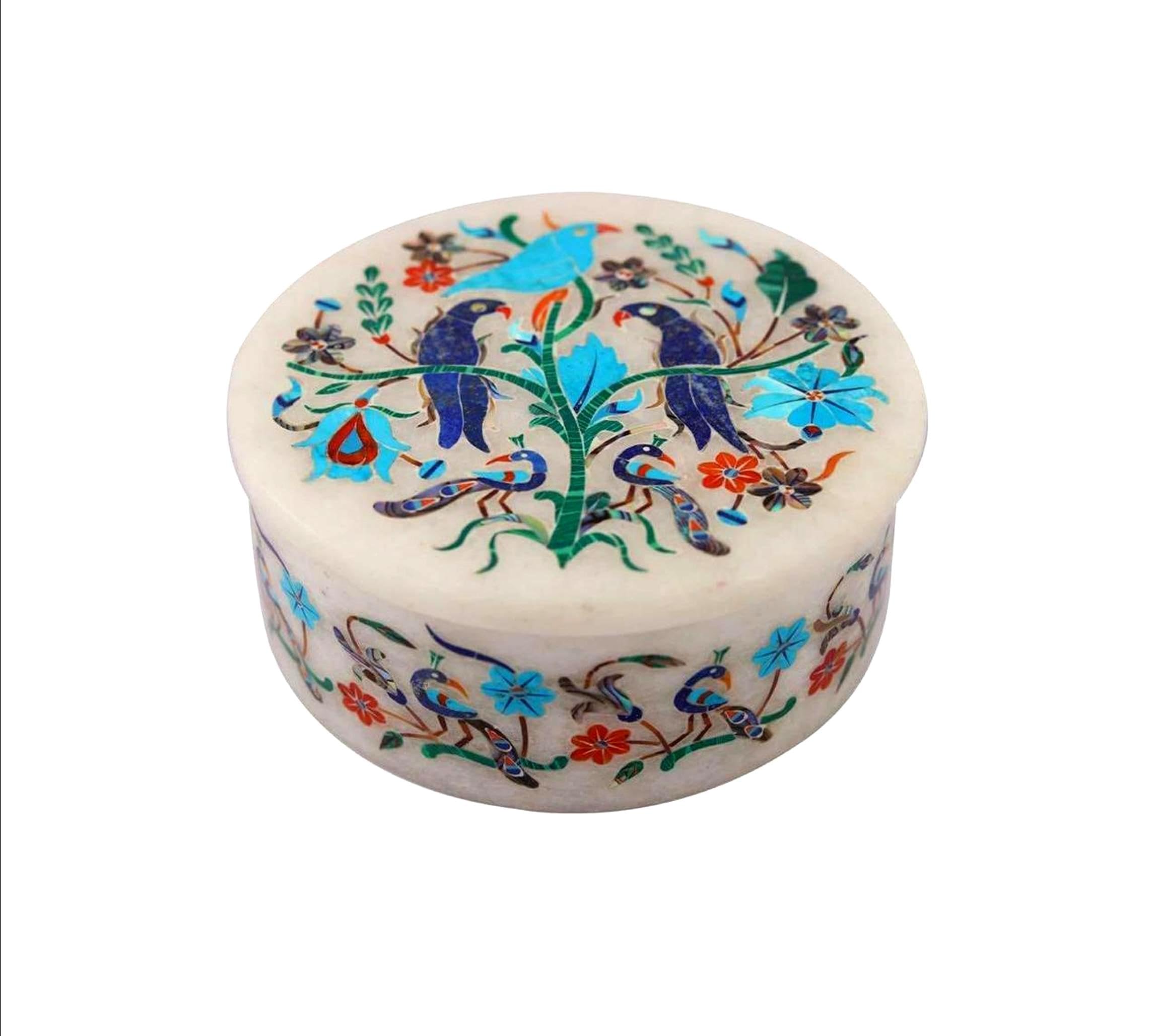 Boîte à bijoux en marbre blanc pour coiffeuse et décoration de table de chevet