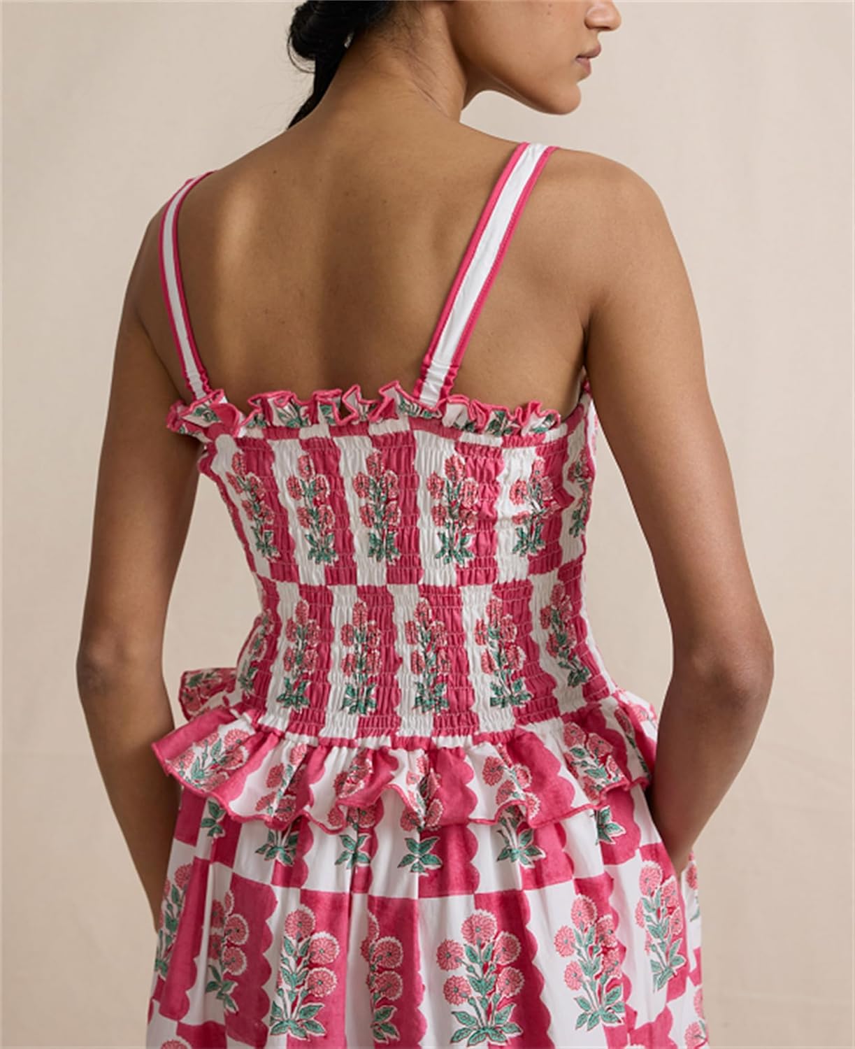 Women Summer Boho Dress Floral Printing Sleeveless Tie Shoulder Flowy Maxi Dress Y2k Beachwear Sundress - Image 5