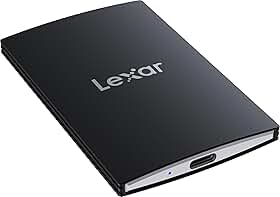 Lexar SSD portátil SL500 de 1 TB, até 2000 MB/s, compatível com laptops tipo C, iPhone 15/16, smartphones, tablets, PS5, Xbox, USB 3.2 geração 2x2, fino e leve, SSD externo, preto (LSL500X001T-RNBNU)