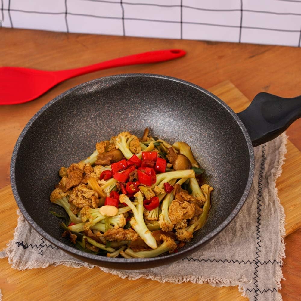 Easy to Clean Pan,Pan Maifan Stone Wok Non-Stick Pan No-Smoke Induction Cooker Gas Stove Stir-Fry Iron Pot Cooking Pot Kitchen Pots