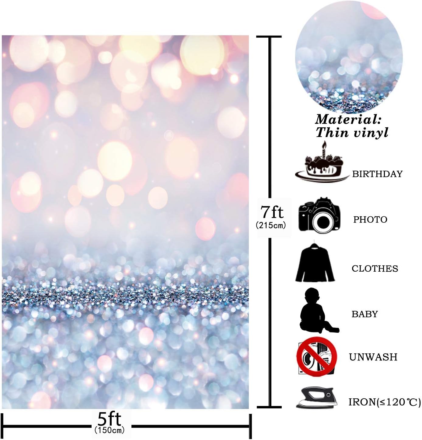 Prоmо Dіѕсоunt Uр Tо 70% оƒƒ Funnytree 5X7FT Blue and Orange Bokeh Photography Backdrop Abstract Glow Halo Spots (Not Glitter) Still Life Background Kids Party Banner Portarit Photoshoot Picture Photo Studio Decoration