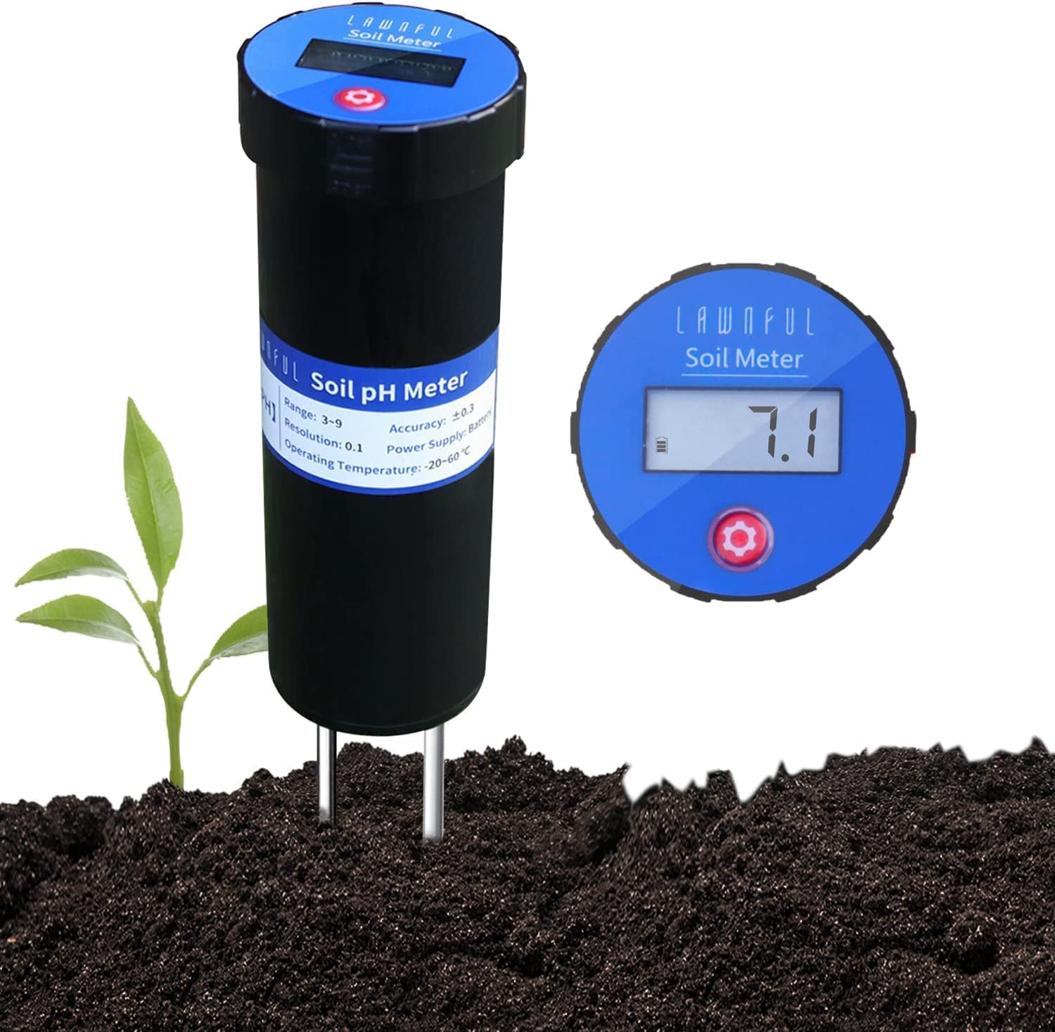 Buy LAWNFUL Digital Soil pH Meter, Industrial Grade Soil pH Tester with CalibrationFree LCD