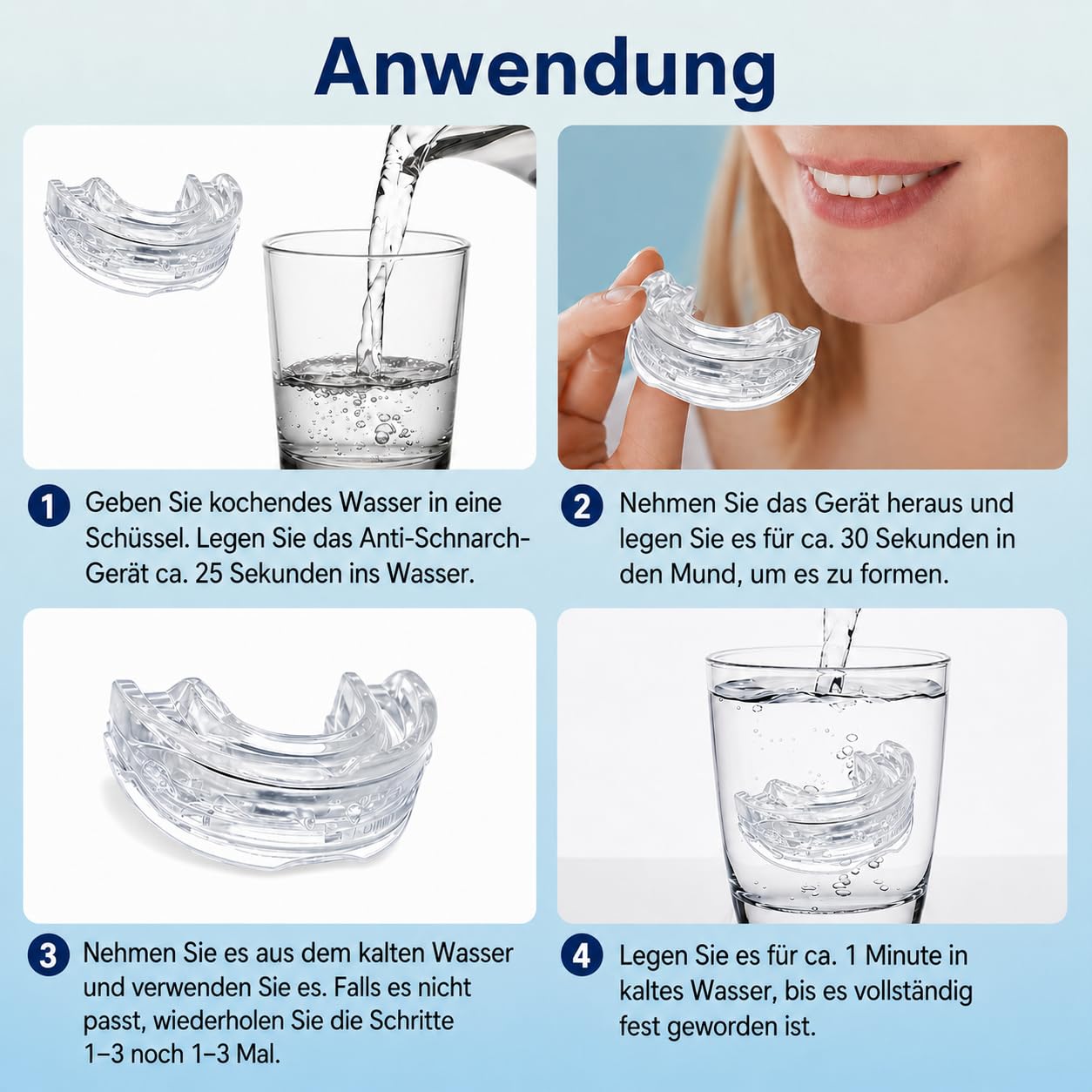 Schnarchstopper Anti Schnarch, Schnarchschiene– Ergonomisch, Effektiv Gegen Schnarchen, Anti-Snoring Mouth Guard, Verbessert Schlafqualität für Männer und Frauen (Weiß)