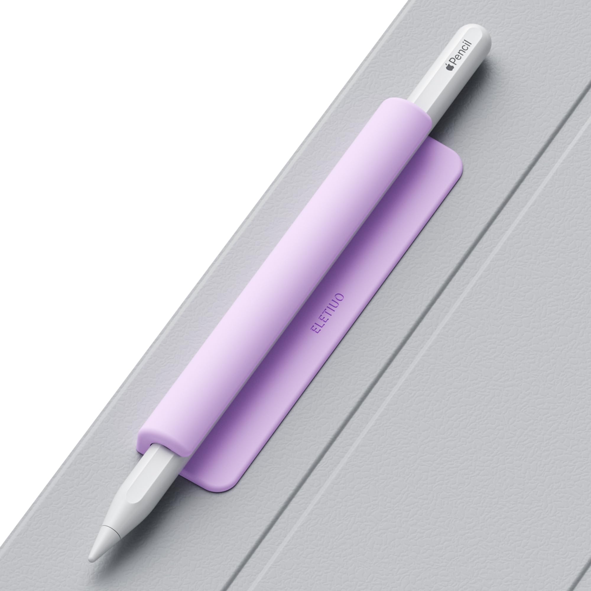 ELETIUO Silicone Pencil Holder Compatible with Apple Pencil (USB-C), Apple Pencil 1st/2nd Generation, Strong Adhesive to iPad Case for Stylus Pens and Most Pens - Purple-picture-24