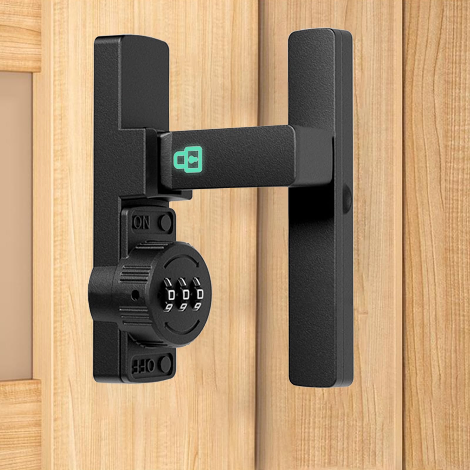Preshwous Barn Door Lock, Password 90 Degree Barn Door Latch, High-Security Metal Garage Door Latch for Barn, Garden, Bathroom, Garage, Room