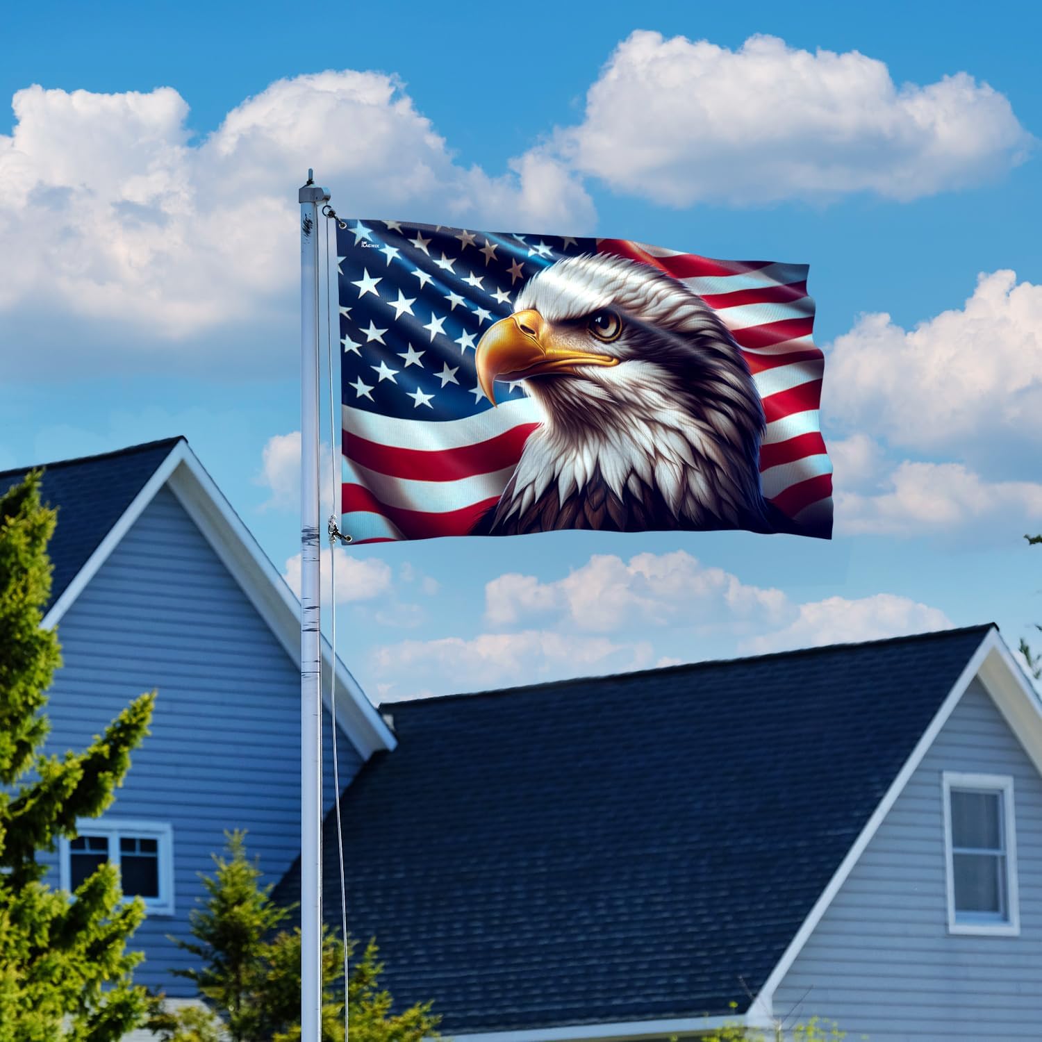 FLAGWIX American Eagle Flag - American Flags for Outside 3x5 ft - Veteran Gifts for Men Women, 4th of July Memorial Day Decorations for Garden Decor