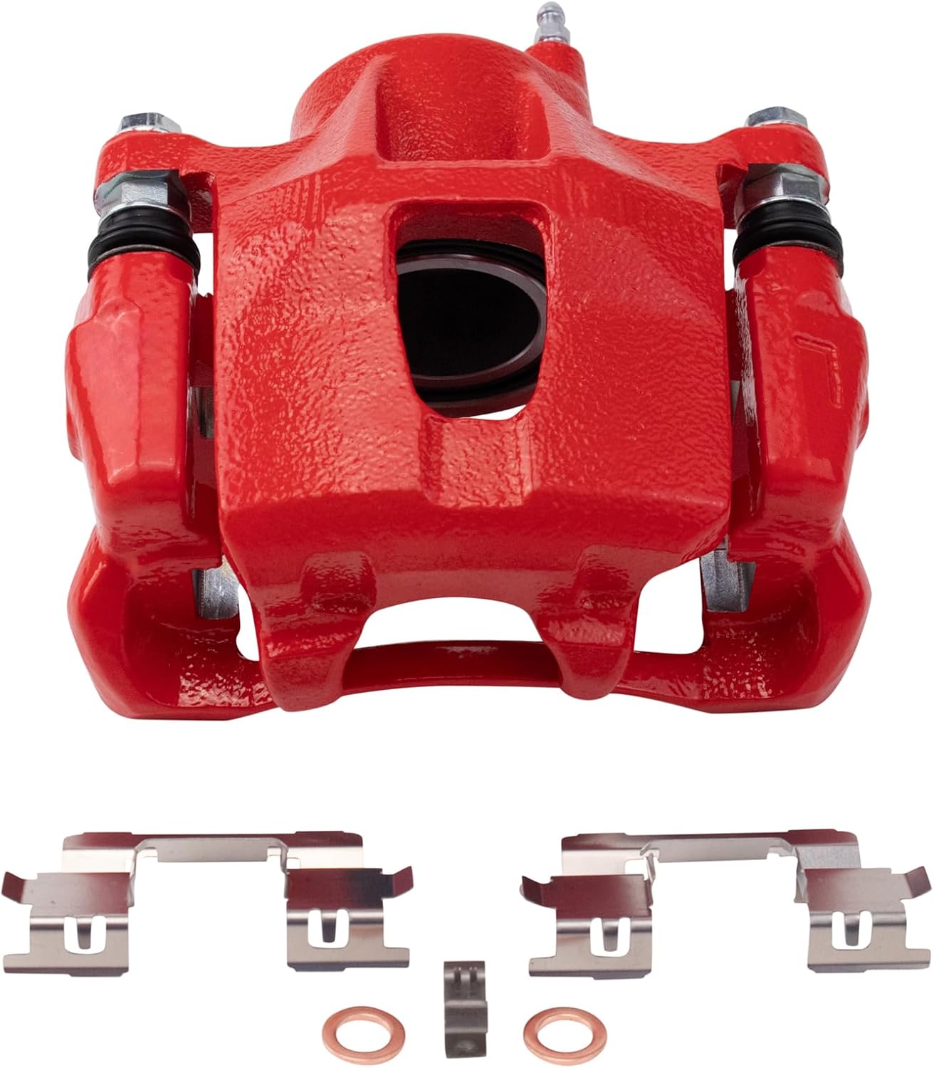 TRQ Front Brake Caliper Set Painted Red Brackets Compatible with 2005-2010 Scion tC 2000-2005 Toyota Celica