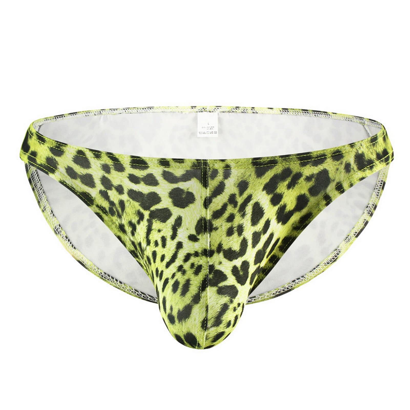 Faringoto Stampa leopardata Slip Uomo Cool Biancheria Intima Maschio Comodo U Convesso rigonfiamento Sacchetto Uomo Bikini Mutande Pantaloncini