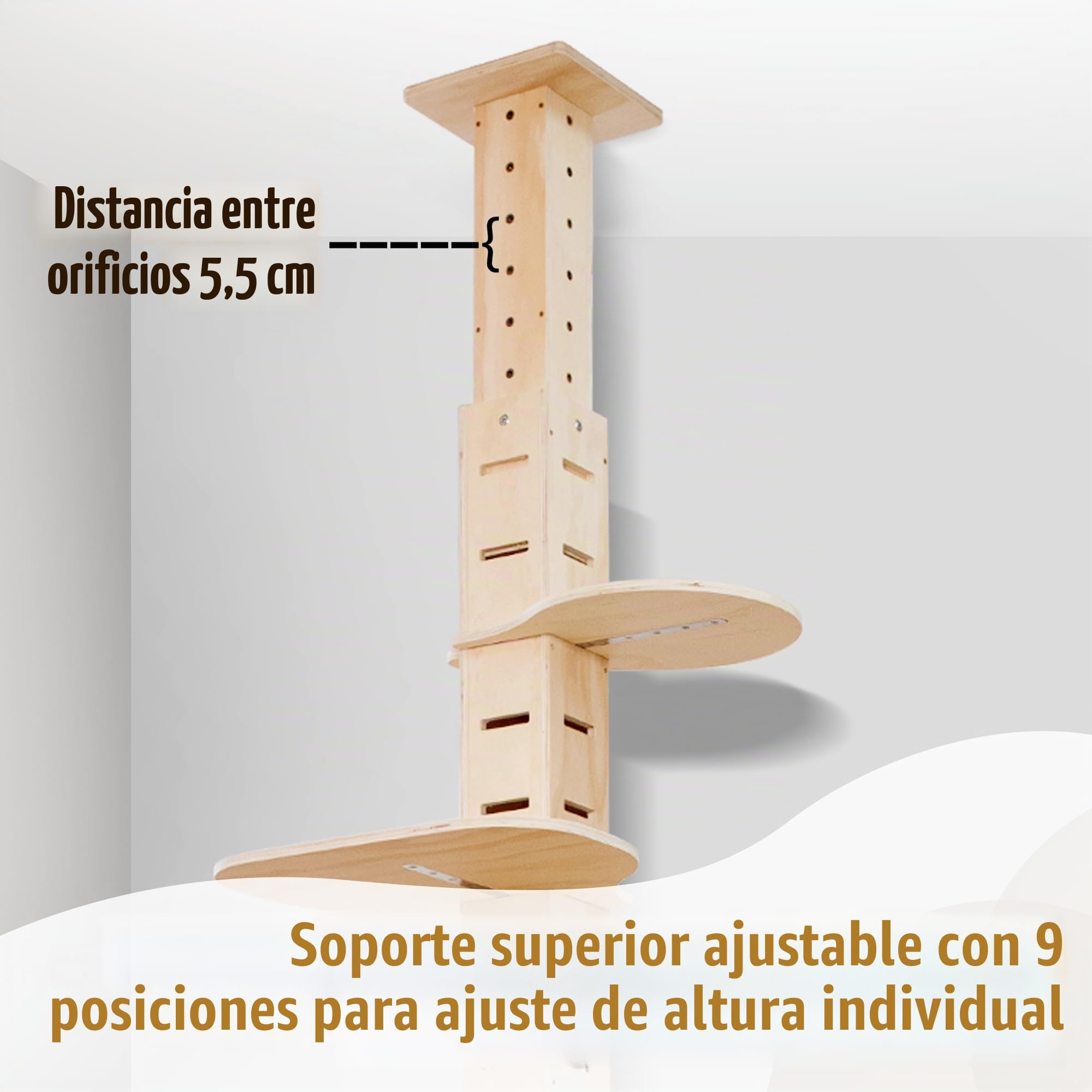 Road Rascador para gatos, escalera hasta el techo, altura regulable (250-290 cm), extremadamente alto, árbol de gato de 7 niveles, ideal para salón y dormitorio
