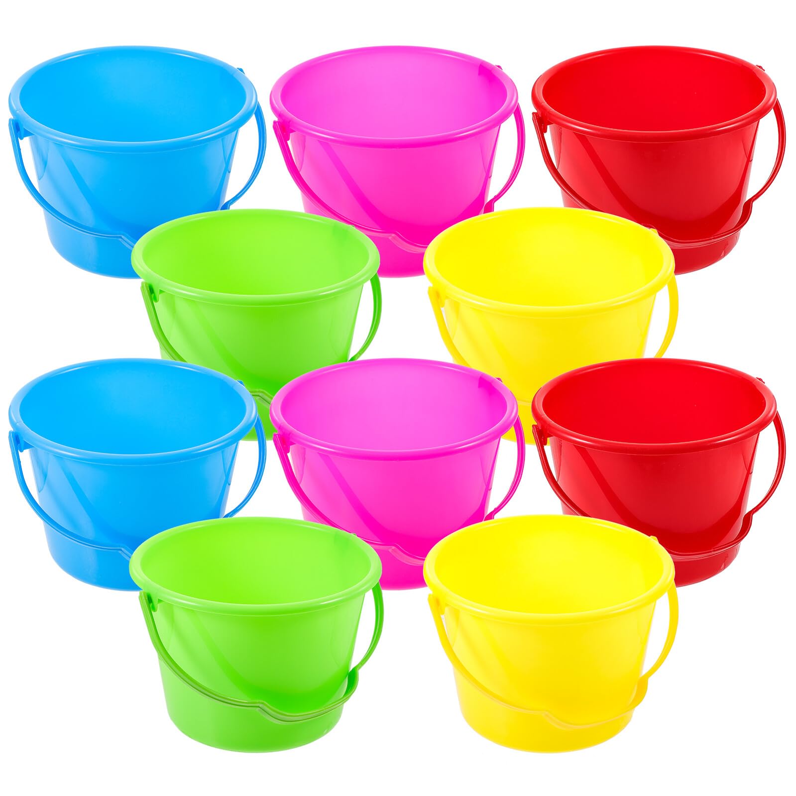 ERINGOGO Set 10 Pezzi Giocattoli Secchiello da Spiaggia Colorati, Secchiello D’acqua Leggero e Resistente, Giocattolo da Pesca e Asilo per Attività All’aperto e Giochi Colore Casuale