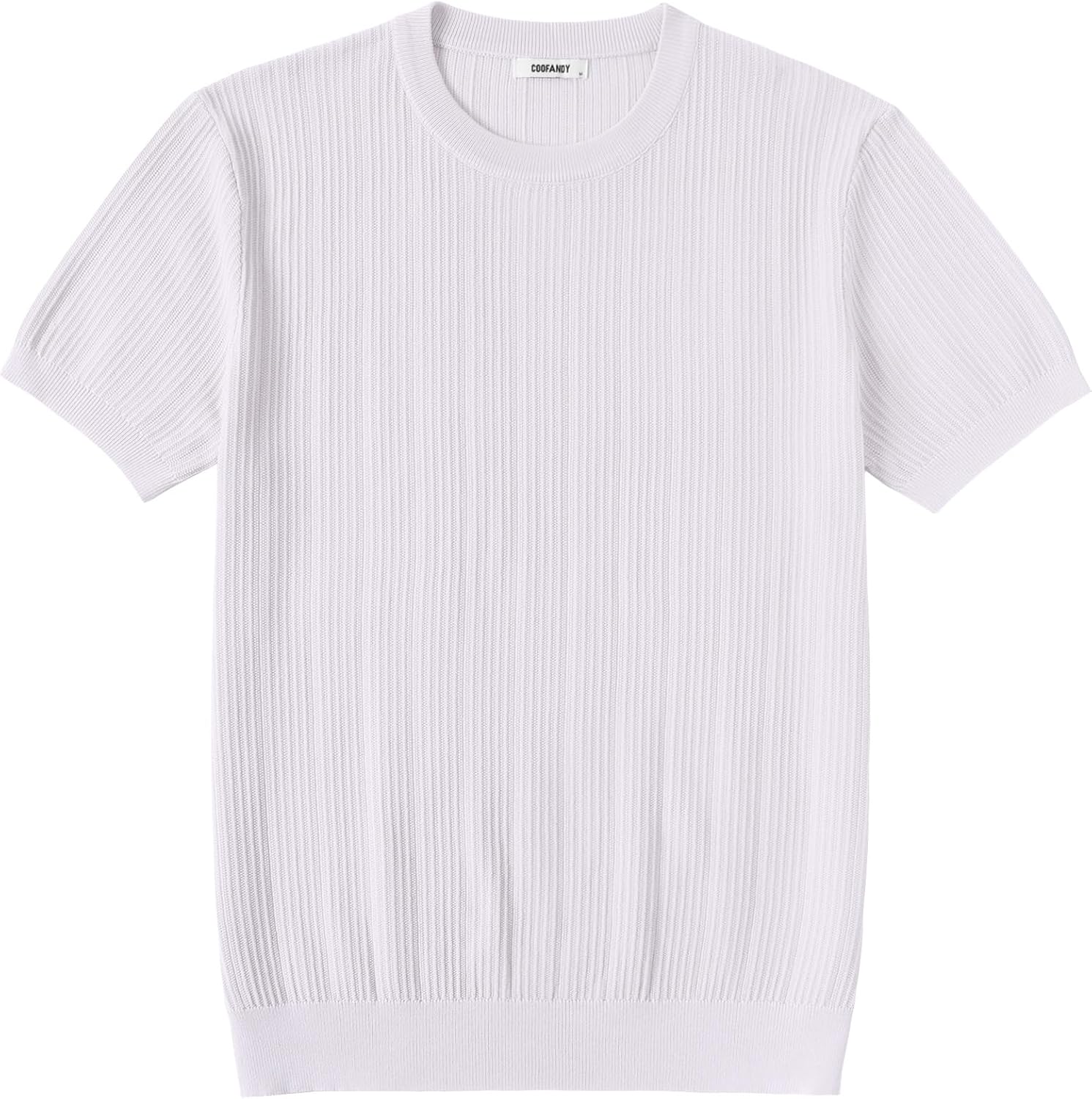 COOFANDY Men's T-Shirts Short Sleeve Knit Shirts Casual Crewneck Ribbed Dress Tee Shirt - Image 7