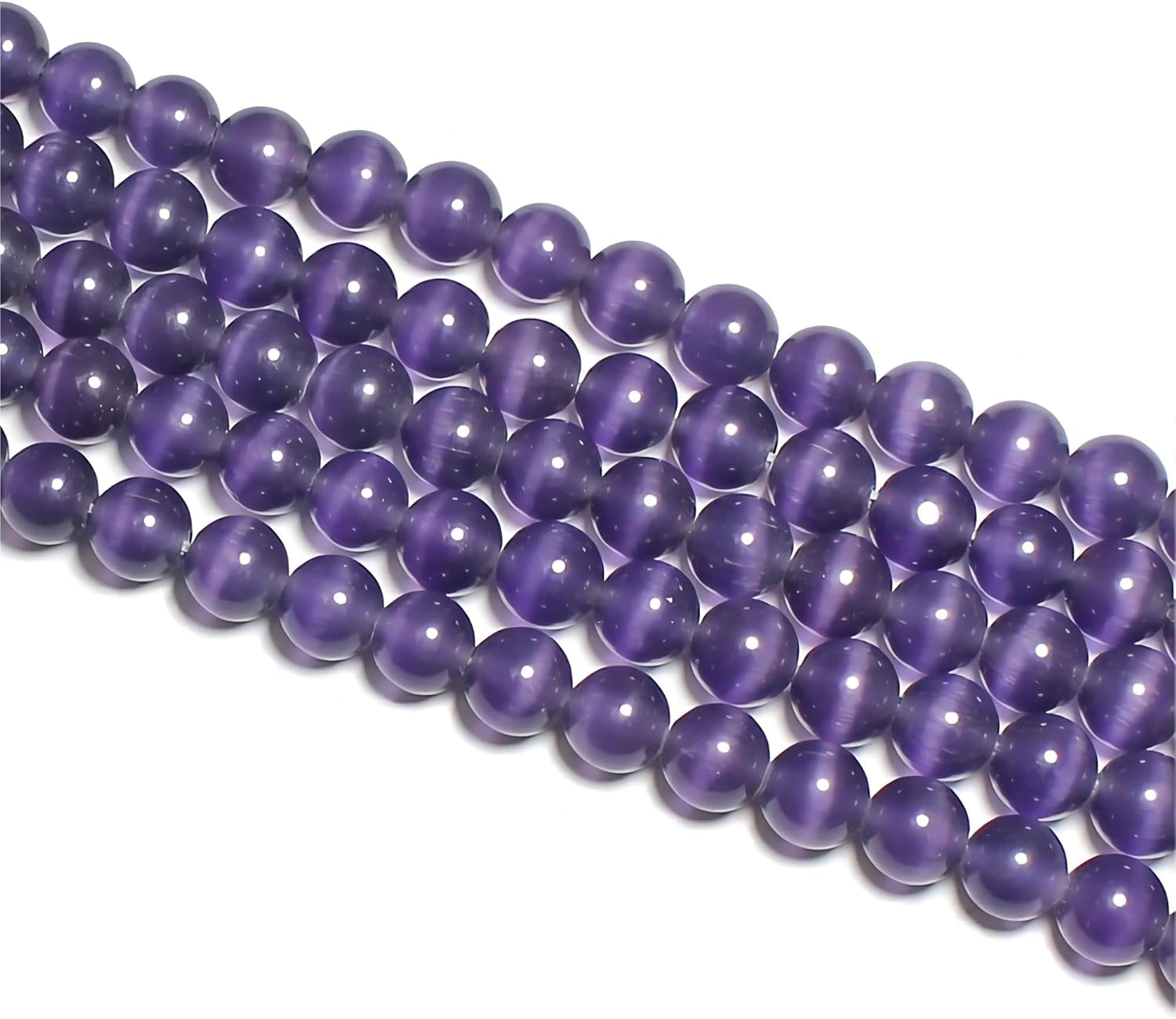 MJDCB 60pcs Purple Cat Eye Stone Beads 6mm Round Crystal Loose Bead for Jewelry Making DIY Bracelets Necklace Accessories - Image 3