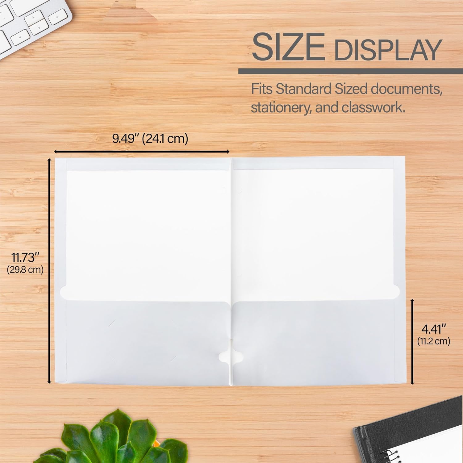 BAZIC Products 2 Pockets Paper Folder, Metallic Laminated Portfolio 3 Hole Binder, Letter Size Folders Holder for Office Business Document Papers Organizer, 8-Pack