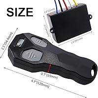 Vista 3 de 12V Wireless Winch Remote Control 2 Pack Universal Mini 5 Wire Control Winch with Dual Manual Matching Transmitter Kit for Truck, ATV and SUV Winch