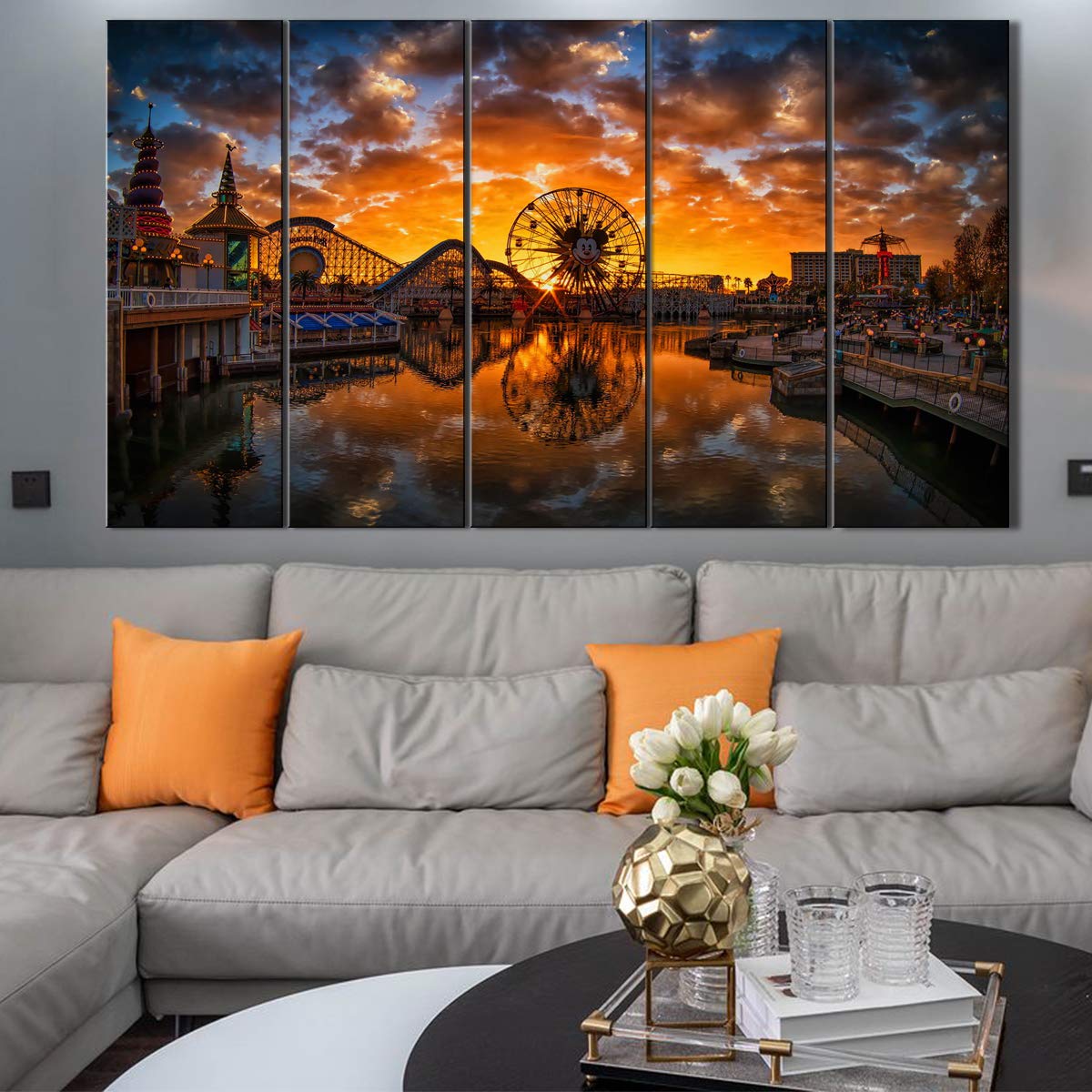 Amazon.com: Vintage Disney Wall Art for Living Room Sunset Castle