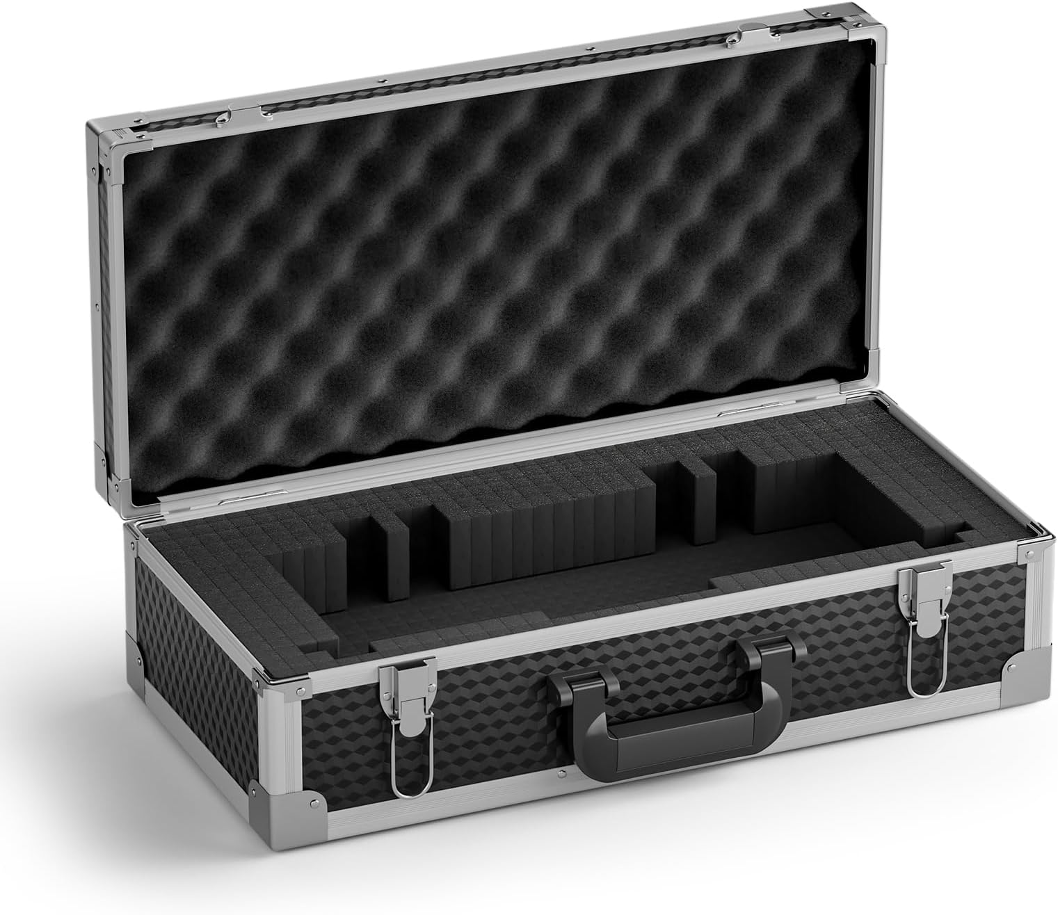 Phenyx Pro Large Size Carrying Case, Customizable Pre-Diced Foam, Aluminum Alloy Sturdy Build, Suitable for Wireless Mic System Storage & Camera Gear Transportation