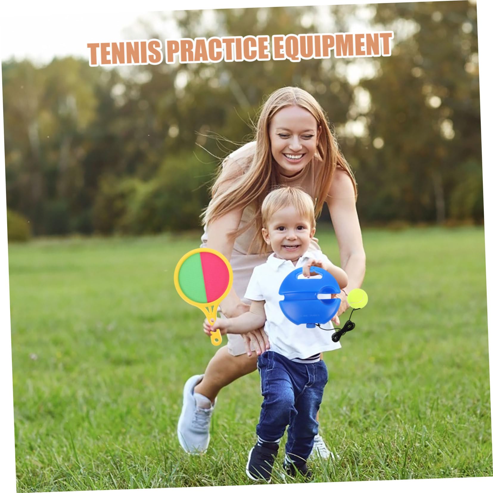 Toddmomy Palla da Tennis Rimbalzante con Base e Corda Attrezzatura per Allenamento di Tennis Fornitura Kit Strumento Portatile da Interno Allenatore Principiante Sport