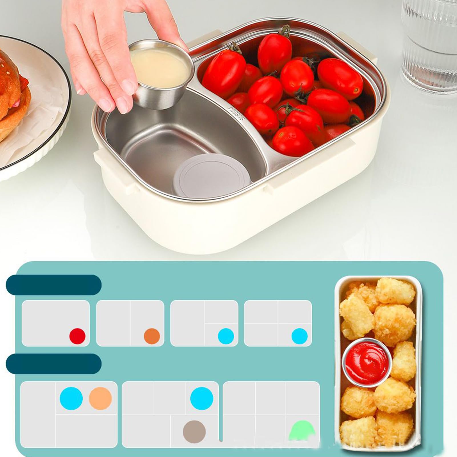 Contenitori Per Condimento Insalata Con Coperchi Riutilizzabili Ermetici