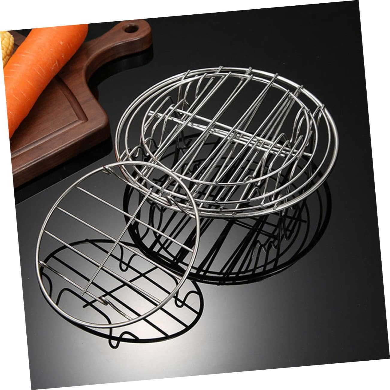 Air Fryer Accessories Set Baking Pan Pizza Crisper Stainless Steel Steam Rack Dishwasher Safe Food-grade Material for Versatile Cooking Your Kitchen