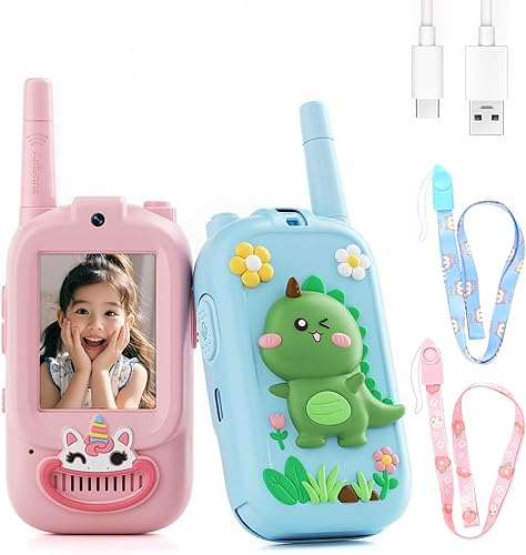 Miniatura 9 de Walkie Talkies de Video para Niños – Walkie Talkies para Niños Paquete de 2 con Cambiador de Voz, Rango de 1000 Pies, Juguetes Divertidos para Juego