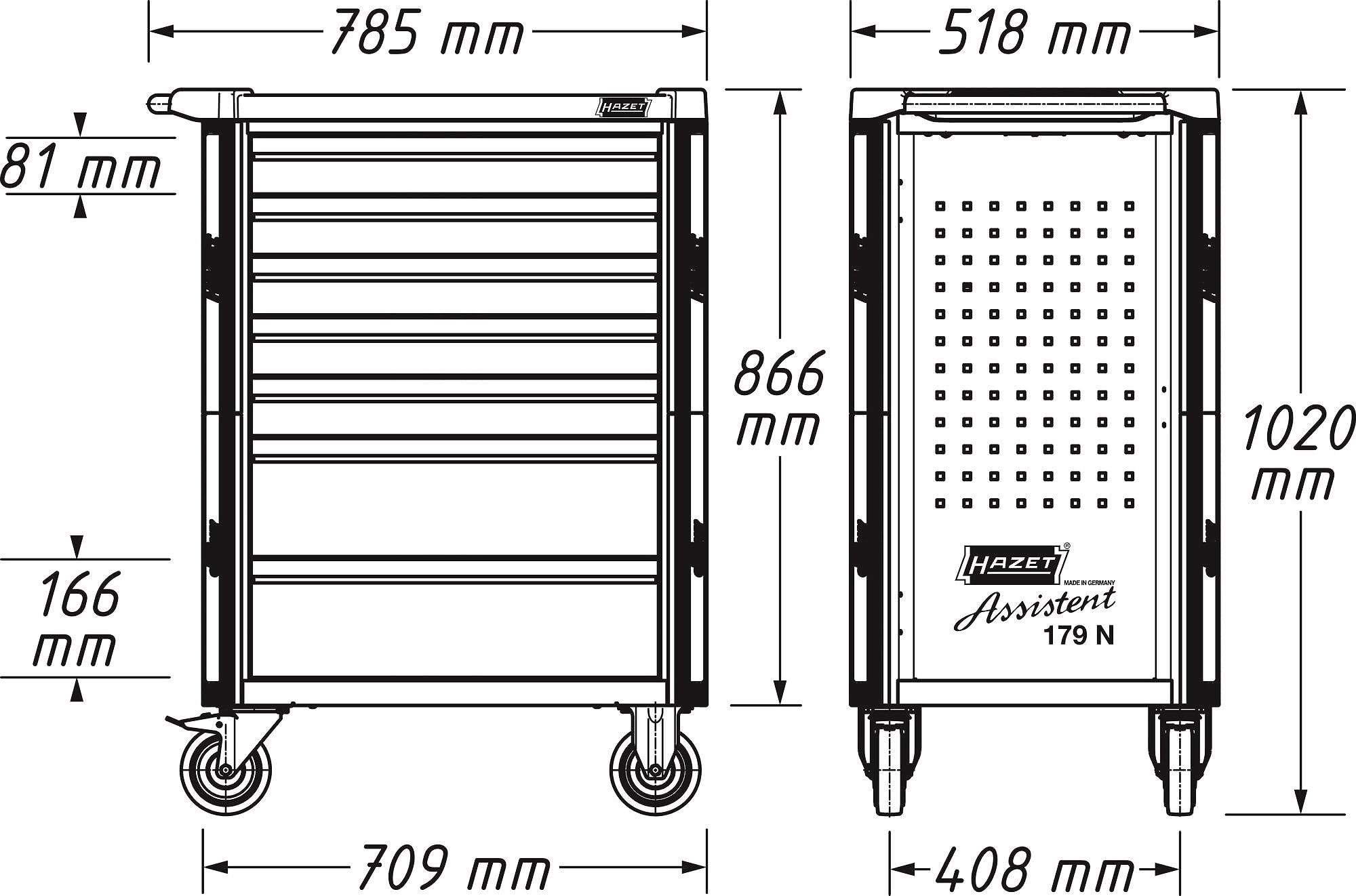 HAZET 179N-7-RAL9005 Werkzeugwagen