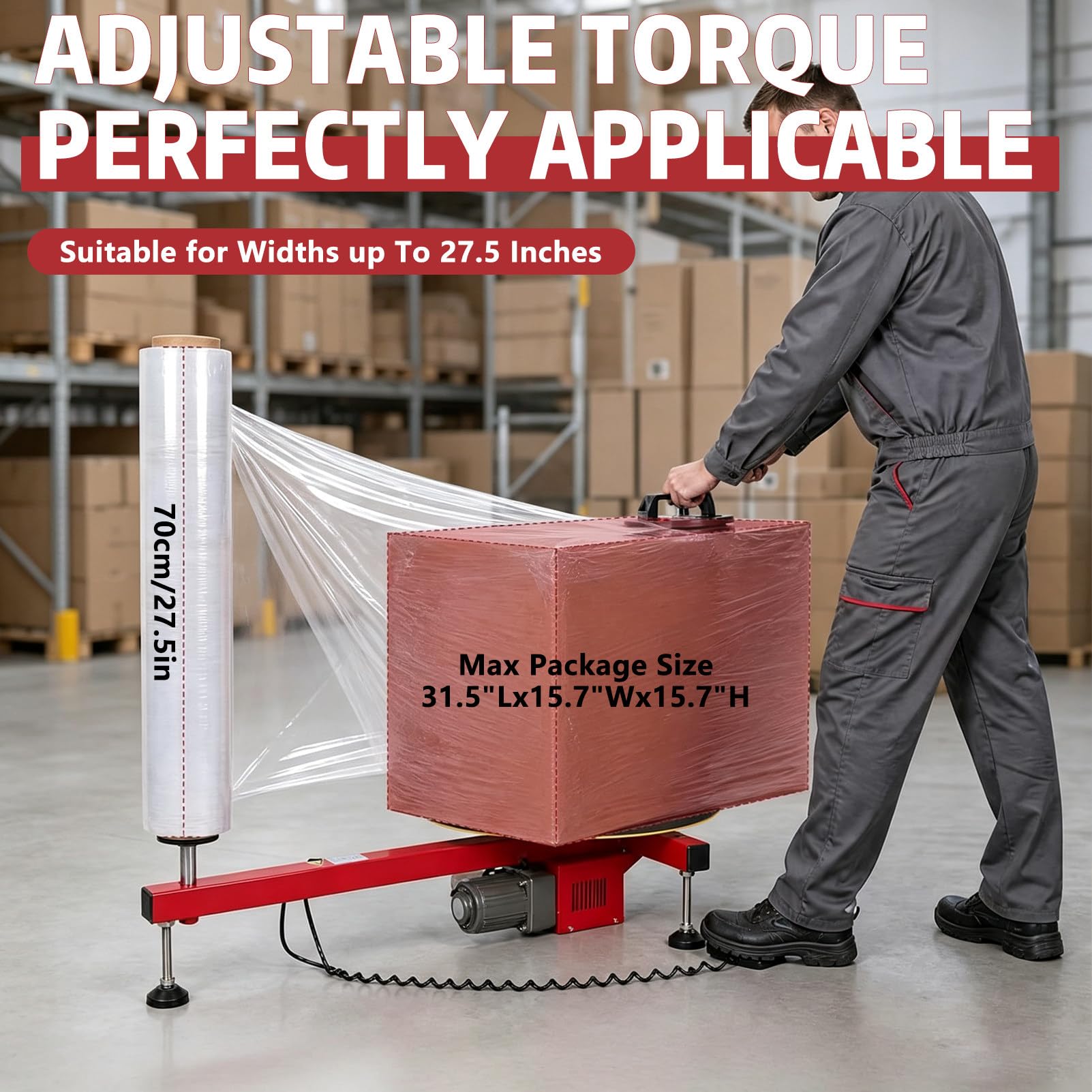 Avvolgitrice elettrica per Pallet, velocità 30 Giri/min.