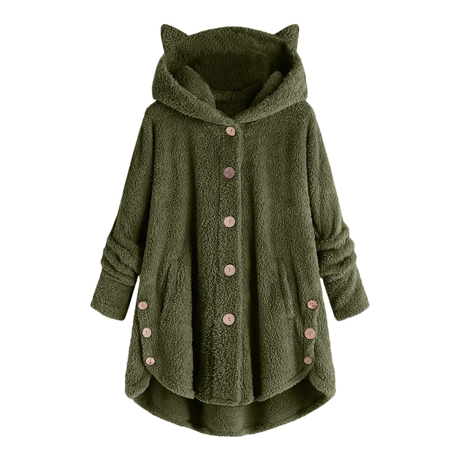 Pull en peluche pelucheux boutonné pour femme isolant et confortable