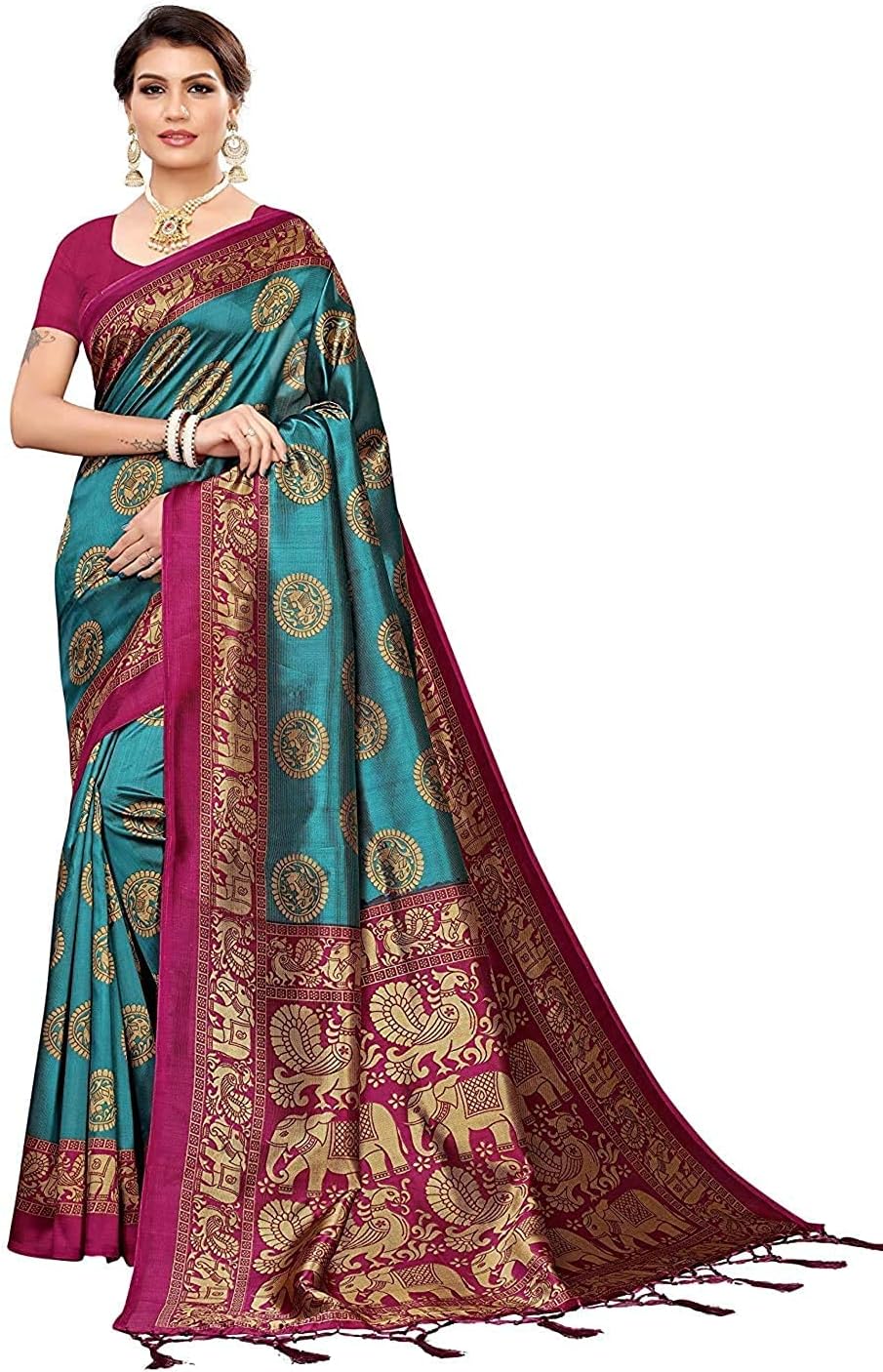 Winza DesignerWomen's Banarasi Art Silk Saree With Blouse