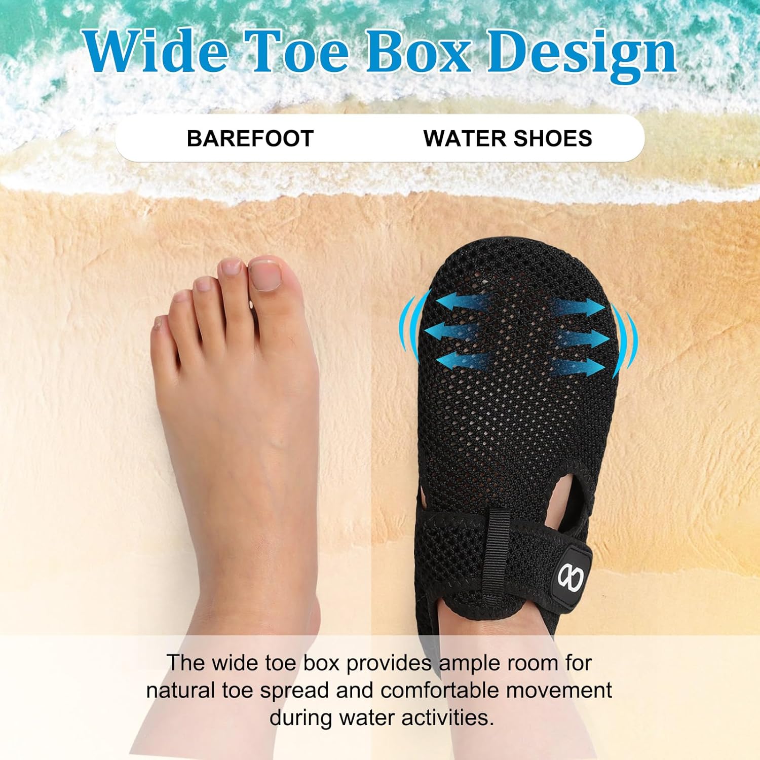 XIHALOOK Water Shoes for Women Men Swim Beach Aqua Socks Quick Dry Barefoot House Slippers with Adjustable Magic Tape for Pool Surf Yoga Travel - Image 4