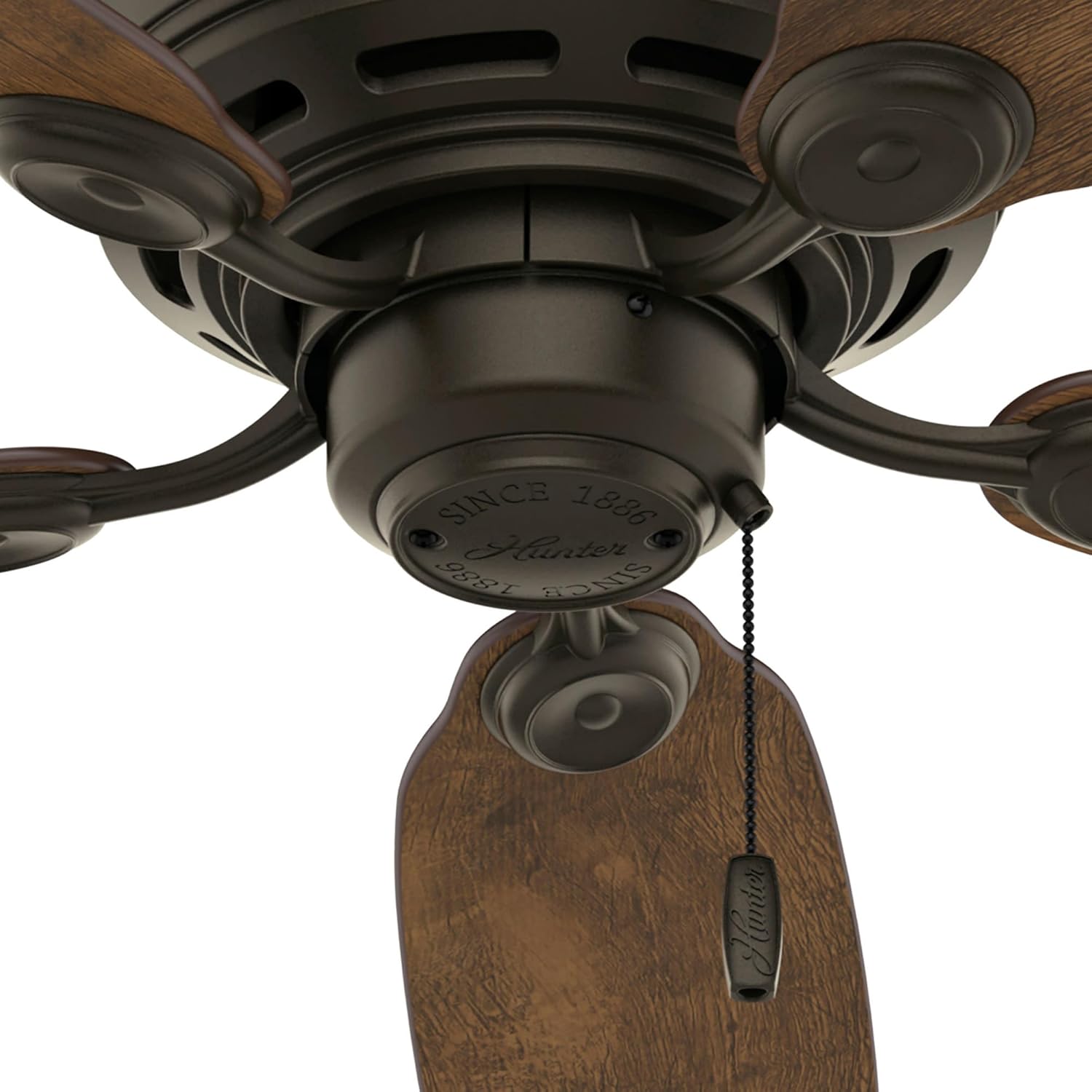 Hunter 42 inch Indoor Ceiling Fan No Light - Bronze Ceiling Fan without Light, Low Profile Mount, 5 Blades, For Bedroom, Living Room, or Kitchen, Pull Chain - Low Profile IV 51061, New Bronze - Image 8