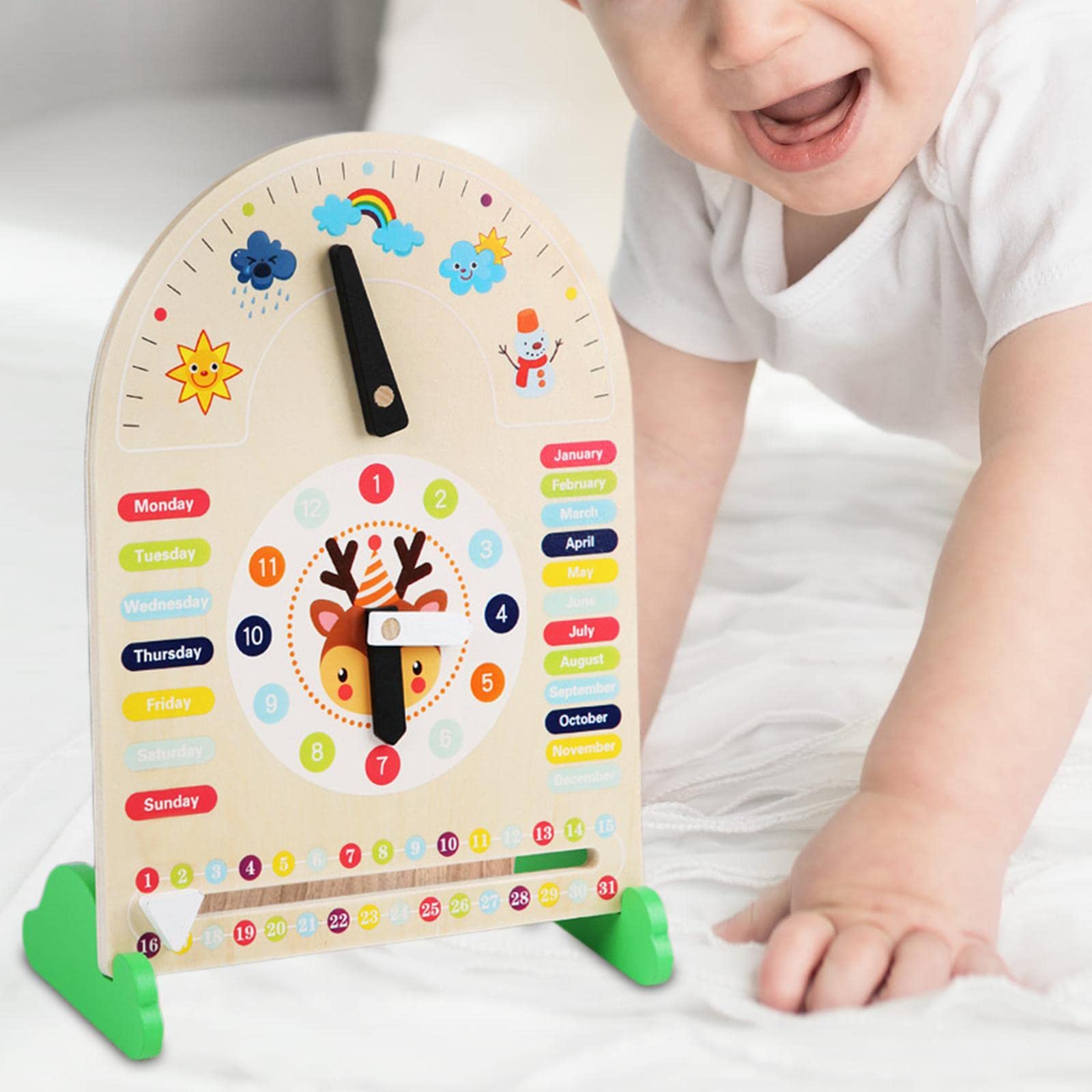 Juego de 2 relojes de educación preescolar, temporada meteorológica, reloj de aprendizaje para niñas y niños pequeños tipo 2