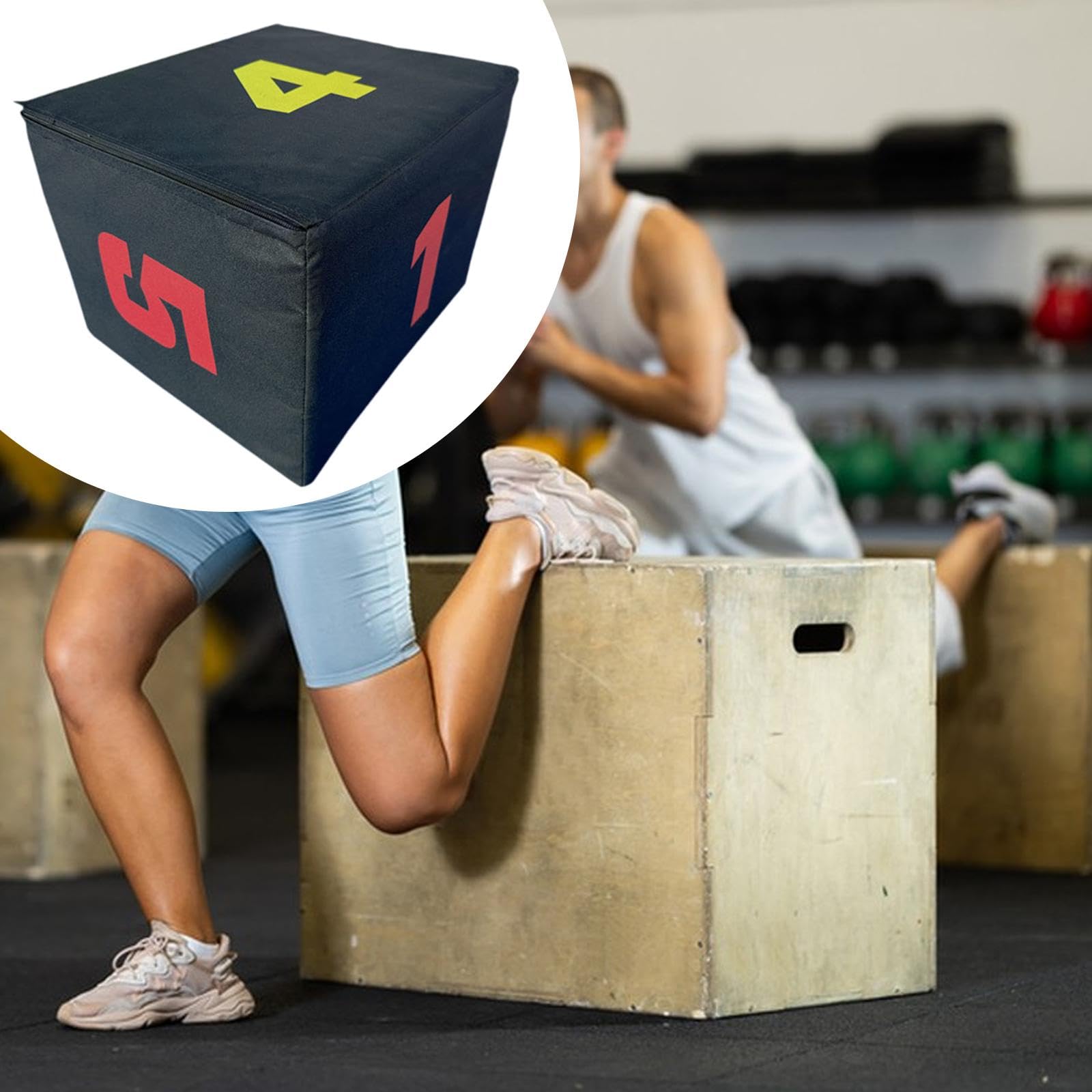 Cajón de Salto Pliométrico Cajón para Entrenamiento de Fuerza Acondicionamiento en Casa