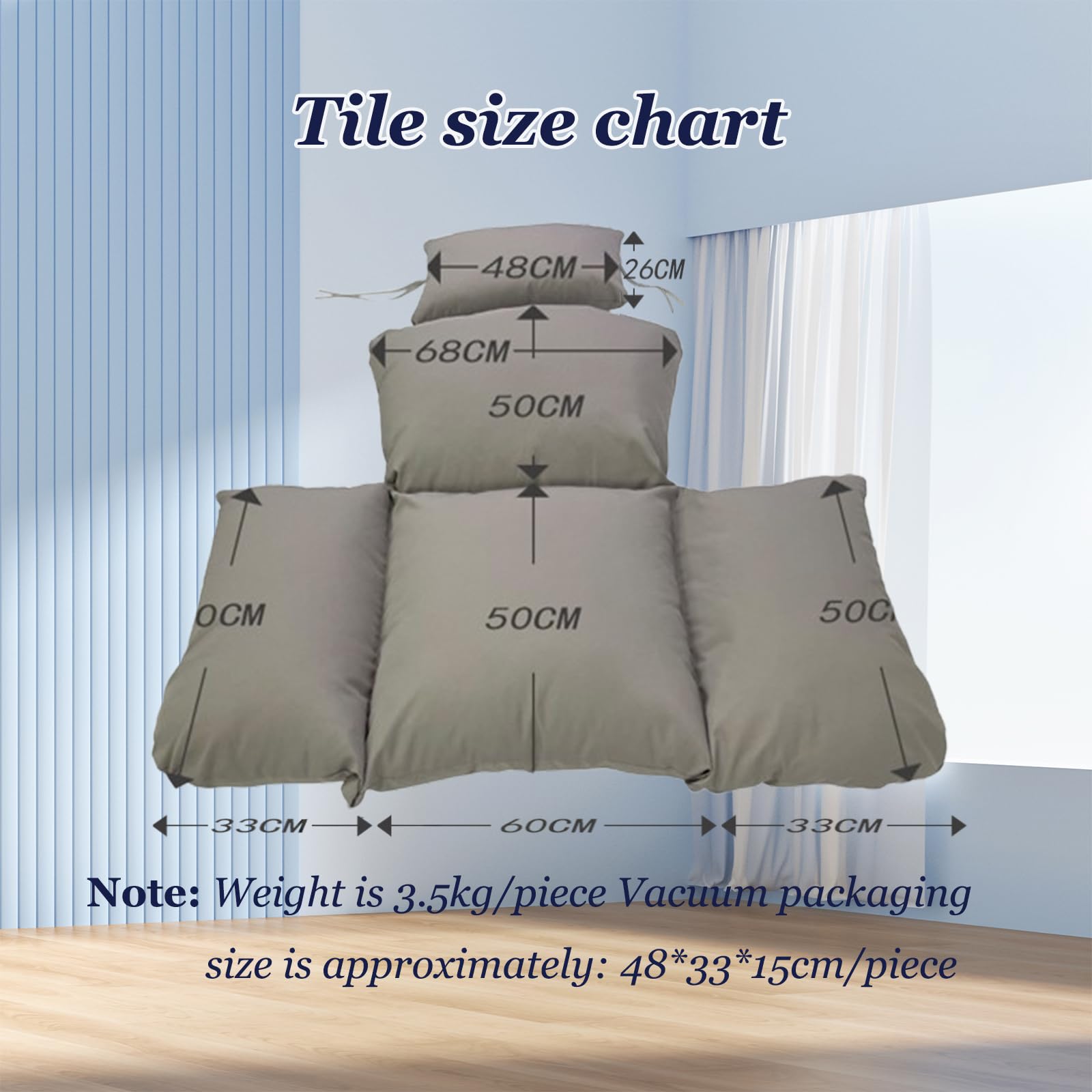 Cuscini per sedie sospese, Imbottitura in Cotone Impermeabile for Interni ed Esterni(Khaki)