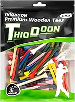 THIODOON Natural Wood Golf Tees 100 Pack - Multiple Colors & Sizes 3-1/4", 2-3/4", 2-1/8" - Low Friction for Max Distance & Accuracy