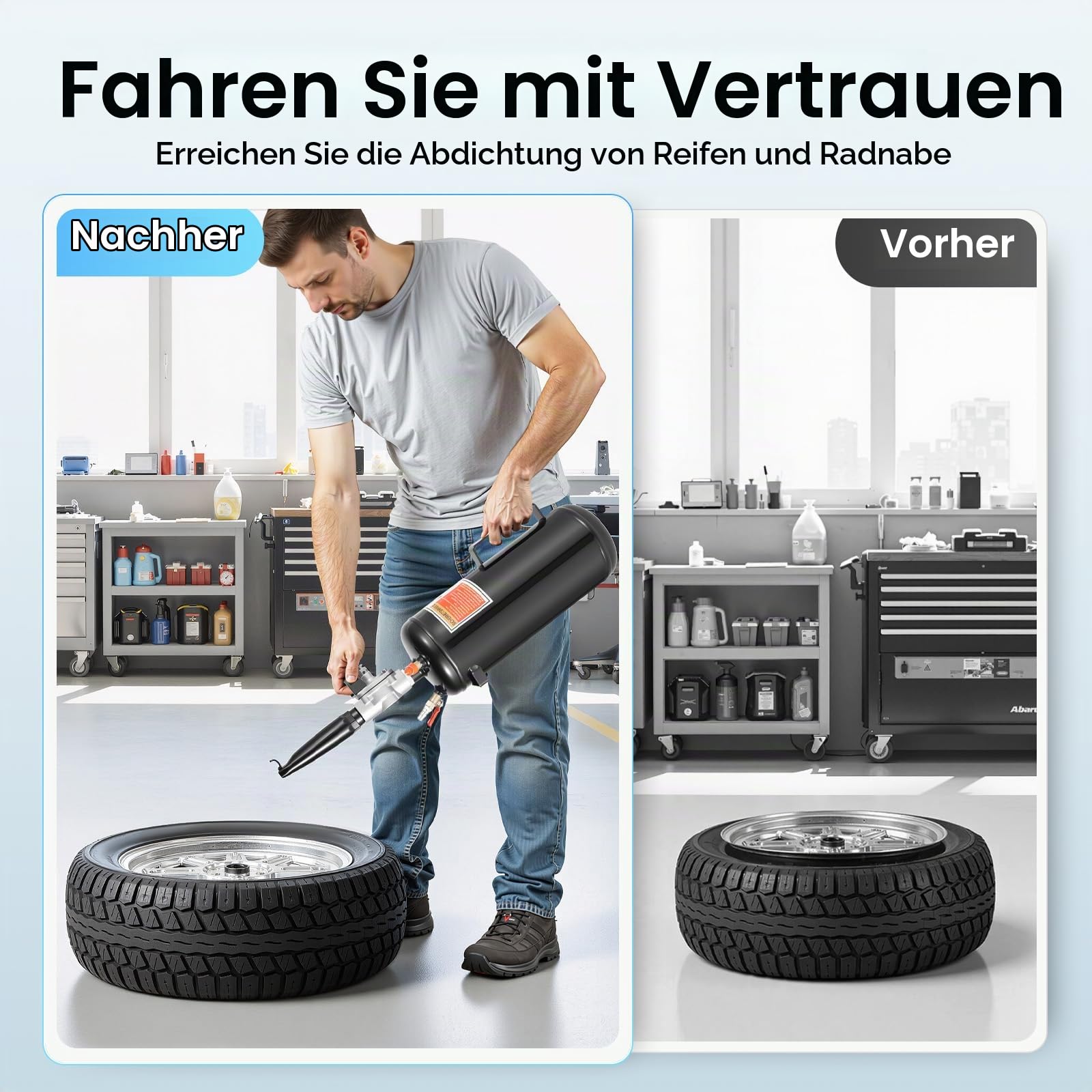 12L Reifen Reifenfüller Booster Reifenbooster Reifenschockfüller Airbooster Professioneller Reifenfüller Reifenbefüller für LKW Auto PKW