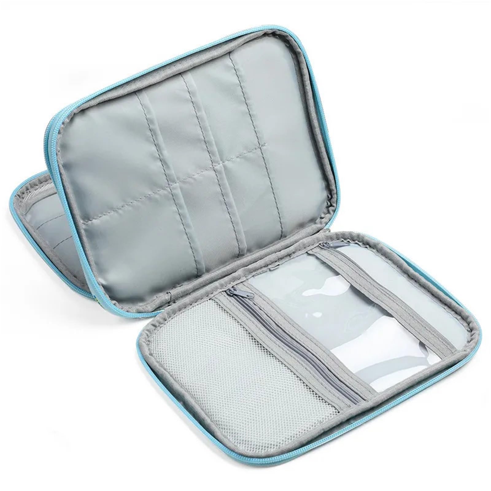 projekttasche für strickzeug Empty Knitting Needles Case Travel Storage Organizer Bag for Circular and Other Accessories Kit für Wolle und Strickzubehör(Gray)