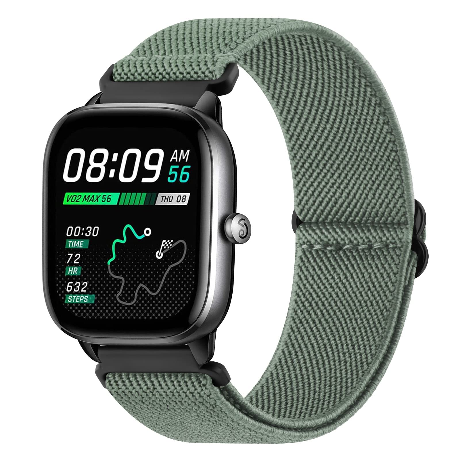 Strap compatible for Amazfit GTS 2 mini Strap/GTS 4 / GTS 4 Mini/GTS 3 / GTS 2 / GTS 2e, 20mm Elastic Nylon Loop Stretchable Replacement for Bip/Bip U/Bip U Pro/Bip 3/ Bip 3 Pro