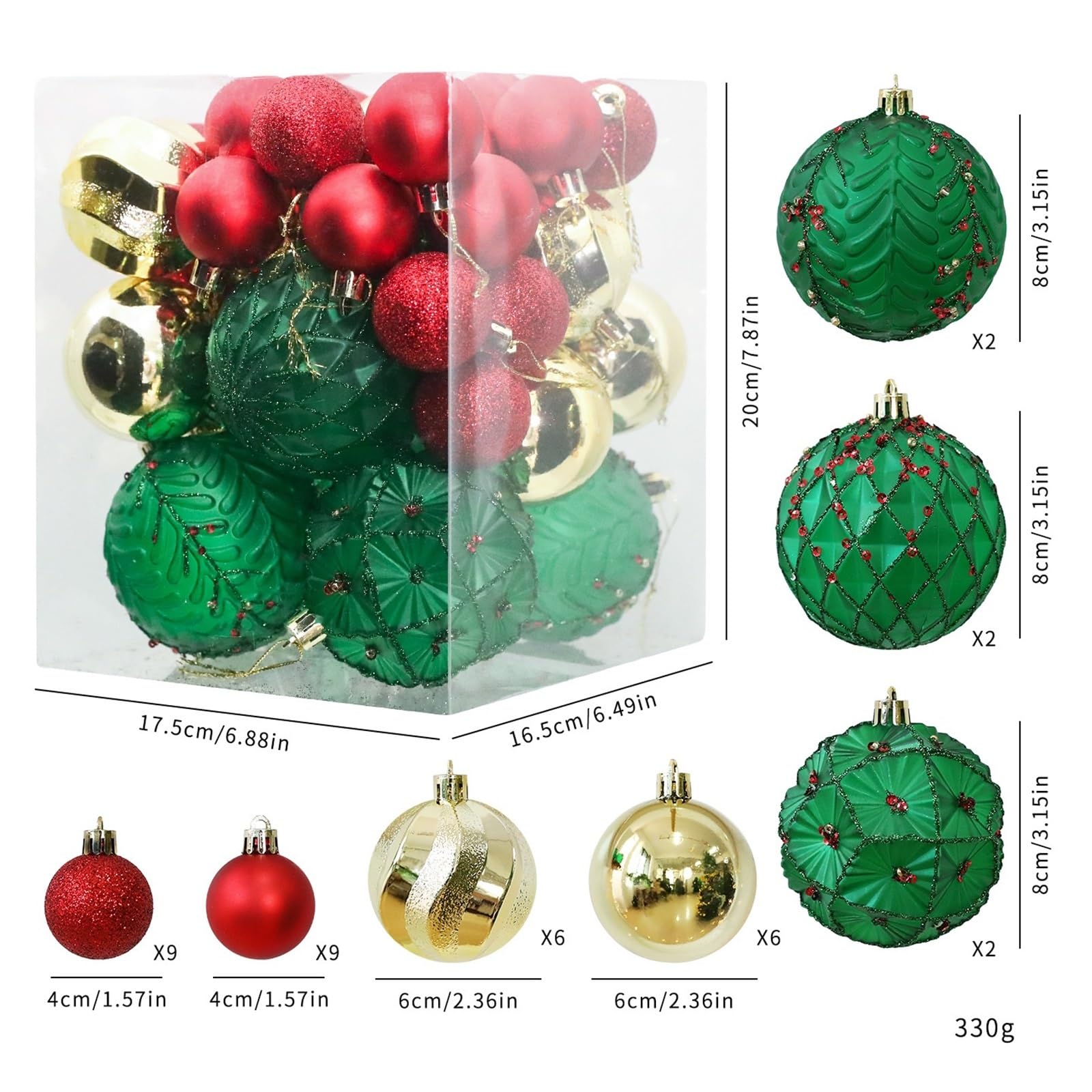 Baumschmuck 36 Stück Dekorative Weihnachtskugeln Aus Kunststoff Weihnachtskugeln(Multi-Colored C)