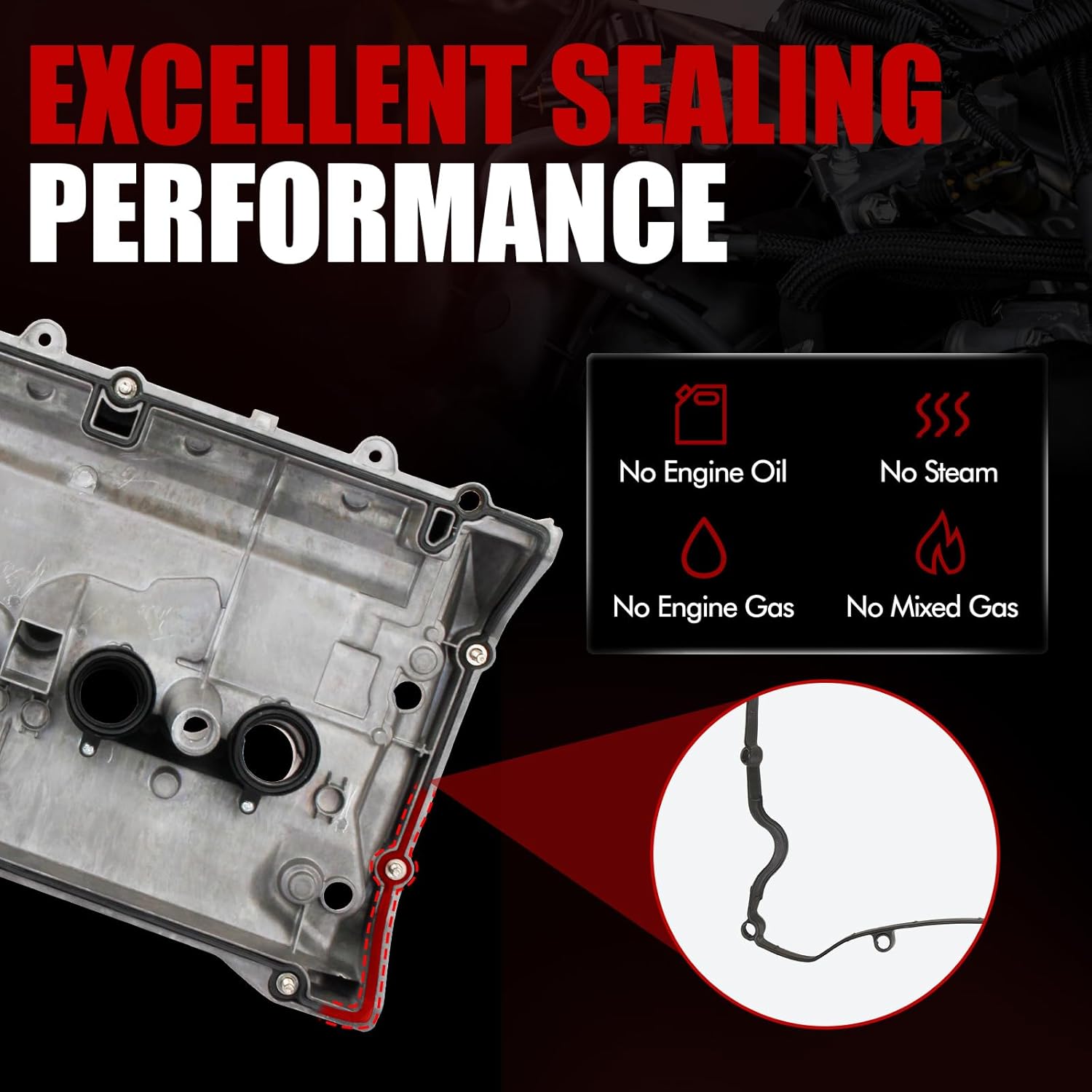 MITZONE N18B16A Aluminum Engine Valve Cover Kit Compatible with Mini Cooper Countryman White 2011-2016