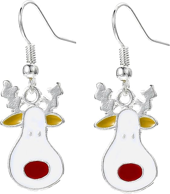 Charm Buddy Rudolph Red Nosed Reindeer Drop Dangly Earrings with Gift Bag Womens Girls Christmas Jewellery Presents Secret Santa