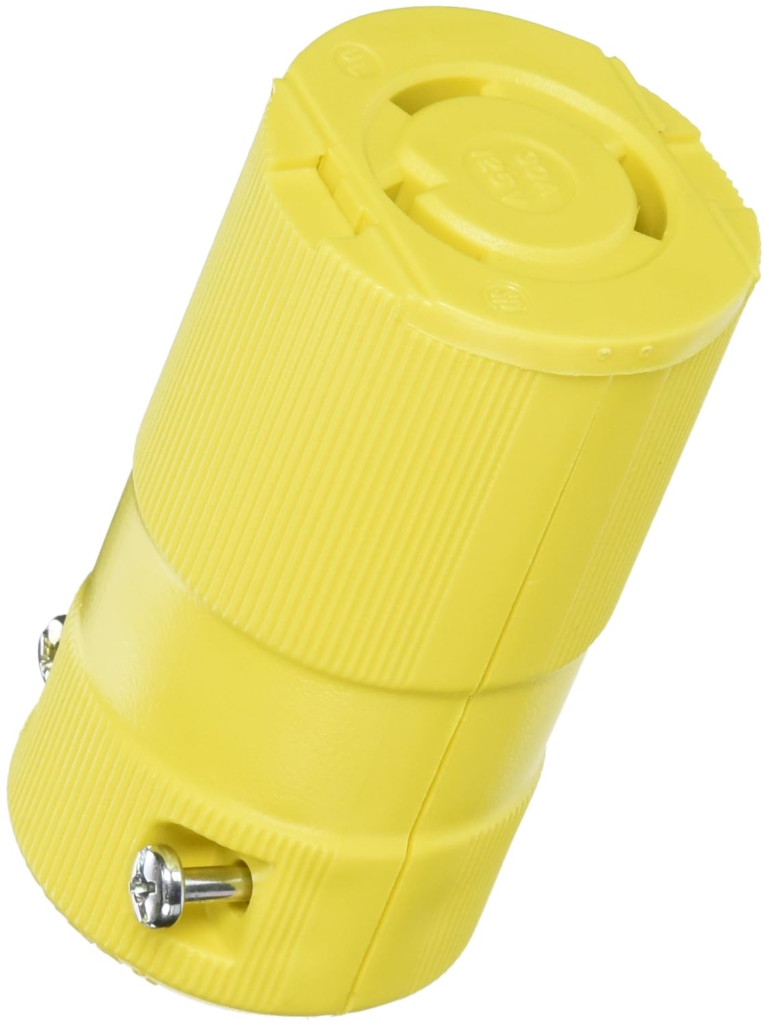Hubbell HBL2613VY Locking Valise Connector, 30 amp, 125V, L5-30R, Yellow