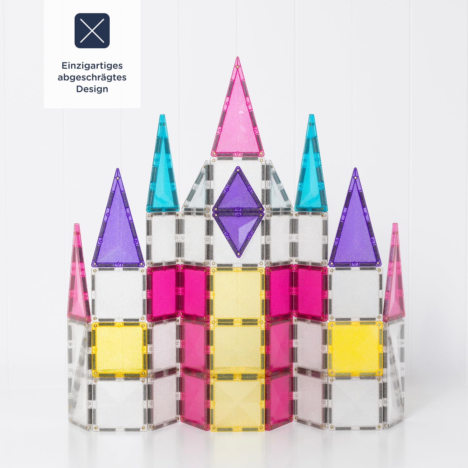 CONNETIX Magnetbausteine Glitzer-Einhorn-Set, 56 Stück