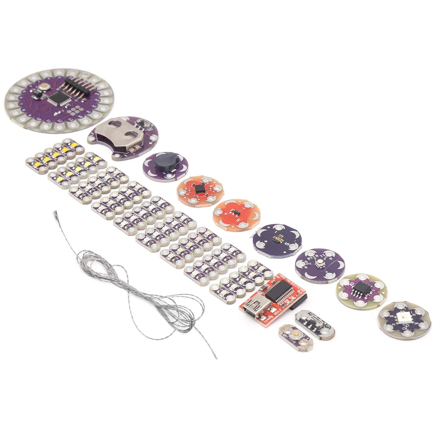 Lilypad Kit Wearable Electronic LED and Sensor Kit Temperature Sensor with Cable,Electronic Components image 6 of 9 B09261KS4V