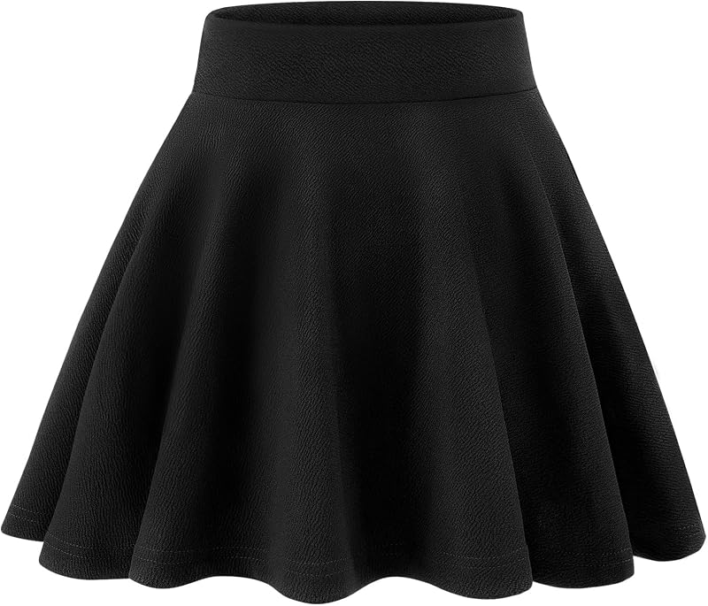 Faldas de uniforme patinadora plisadas acampanadas de cintura alta mini informales para niñas