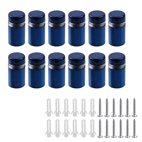 Miniatura 7 de Antrader Paquete de 12 Soportes Separadores de Vidrio de Acero Inoxidable de 3/4" x 1-1/5", Separadores de Pared Clavos de Ferretería Publicitarios