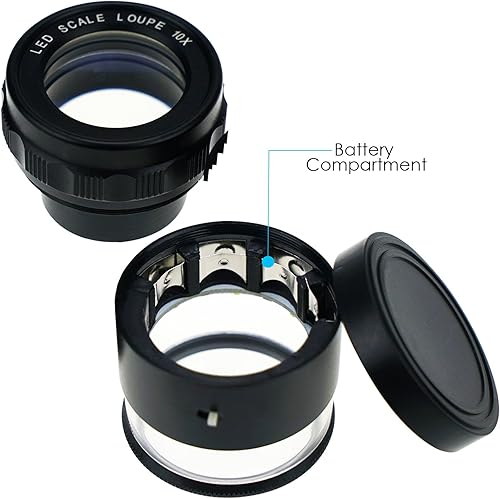 Miniatura 7 de Jewelers - Lupa iluminada a escala de lupa, lupa portátil de lectura de bolsillo con 0.984 in con lupa de ojo enfocada en LED para gemas, monedas
