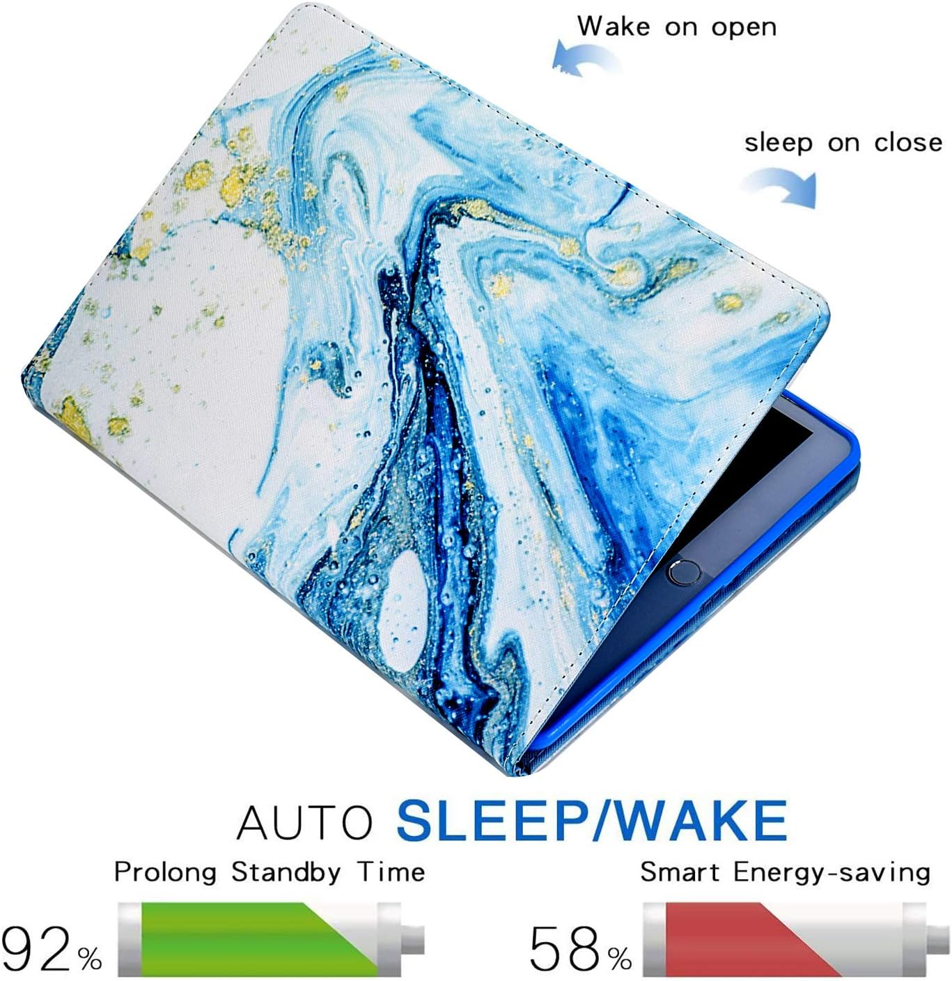 Ausmix iPad Mini Case, Protective Cover for Mini 2/3/4/5, PU Leather Smart Auto Wake/Sleep Case with Stand, Card Slot - Image 4